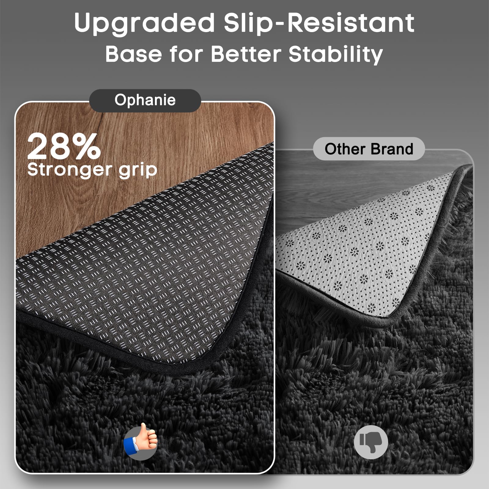 Ophanie Small Black Entryway Throw Rugs for Bedroom, 2x3 Mini Area Rug, Affordable Non Slip Fluffy Carpet, Fuzzy Soft Living Roo