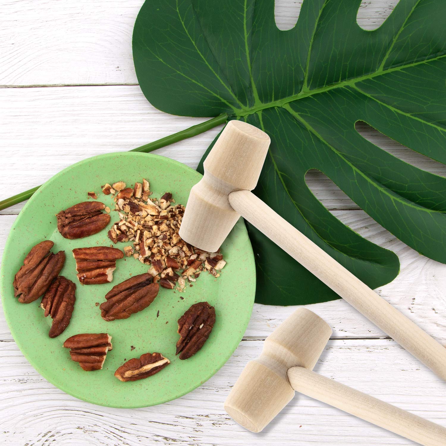 Toymis 10Pcs Wooden Crab Mallets Seafood Shellfish Hammers Dessert Making Mallet For Cracking Chocolate Seafood Shell, Small Woo