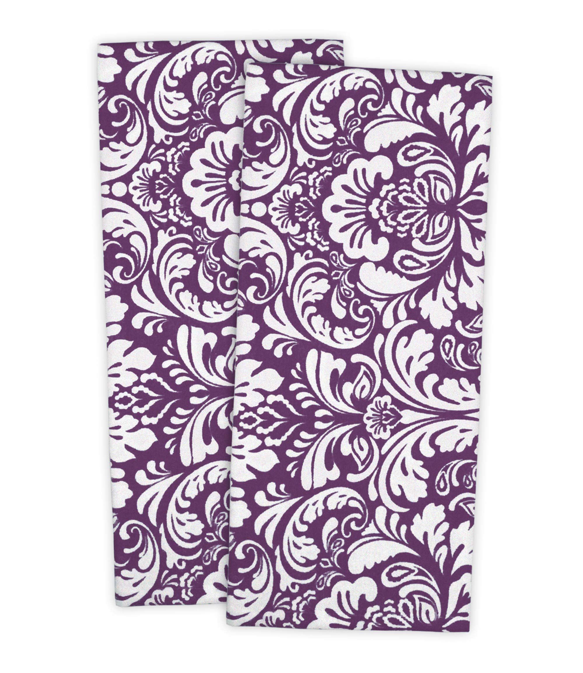 DAMASK DISHTOWEL Set of 2 EGGPLANT