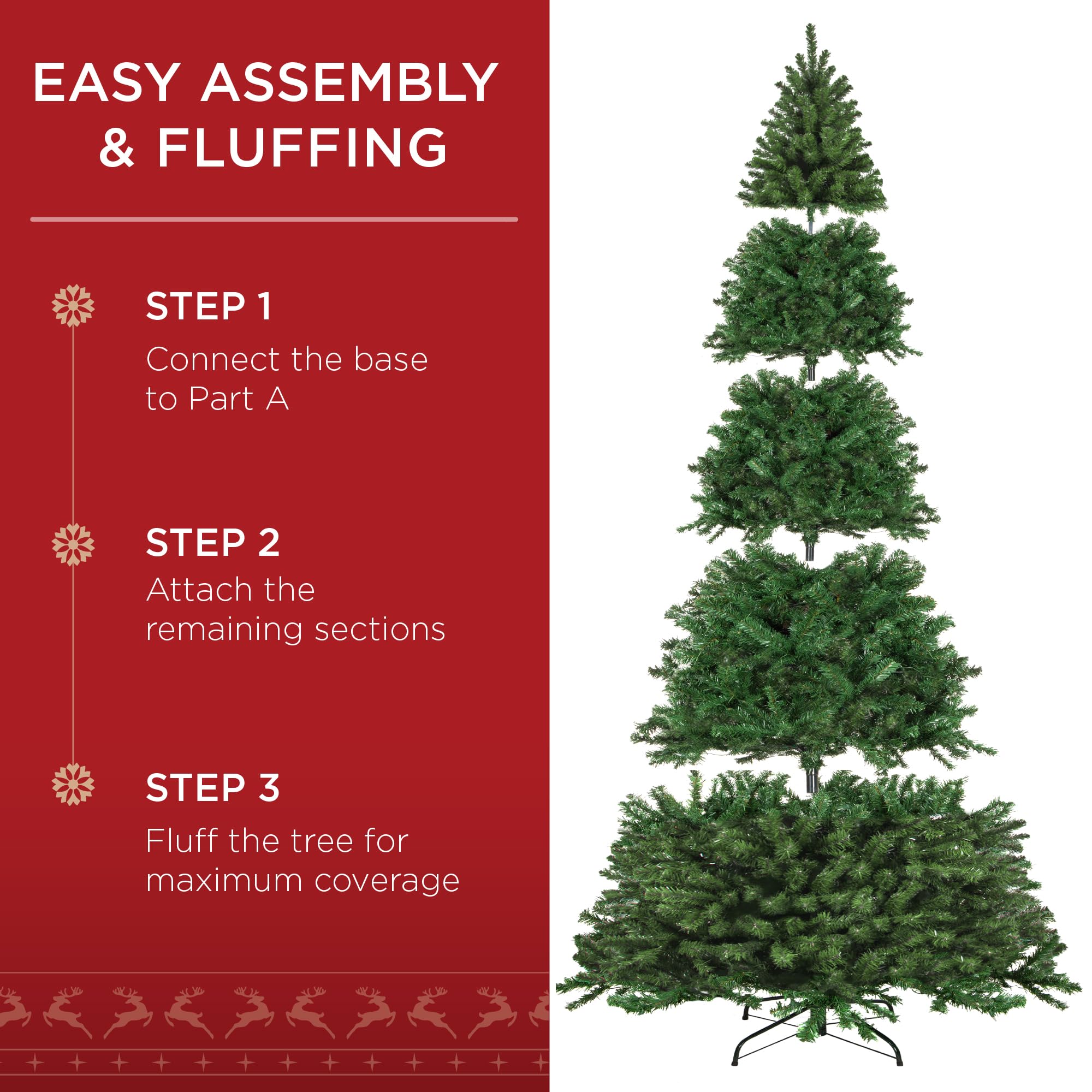 Best Choice Products 12ft Pre-Lit Spruce Artificial Holiday Christmas Tree for Home, Office, Decoration w/ 1,300 Incandescent Li