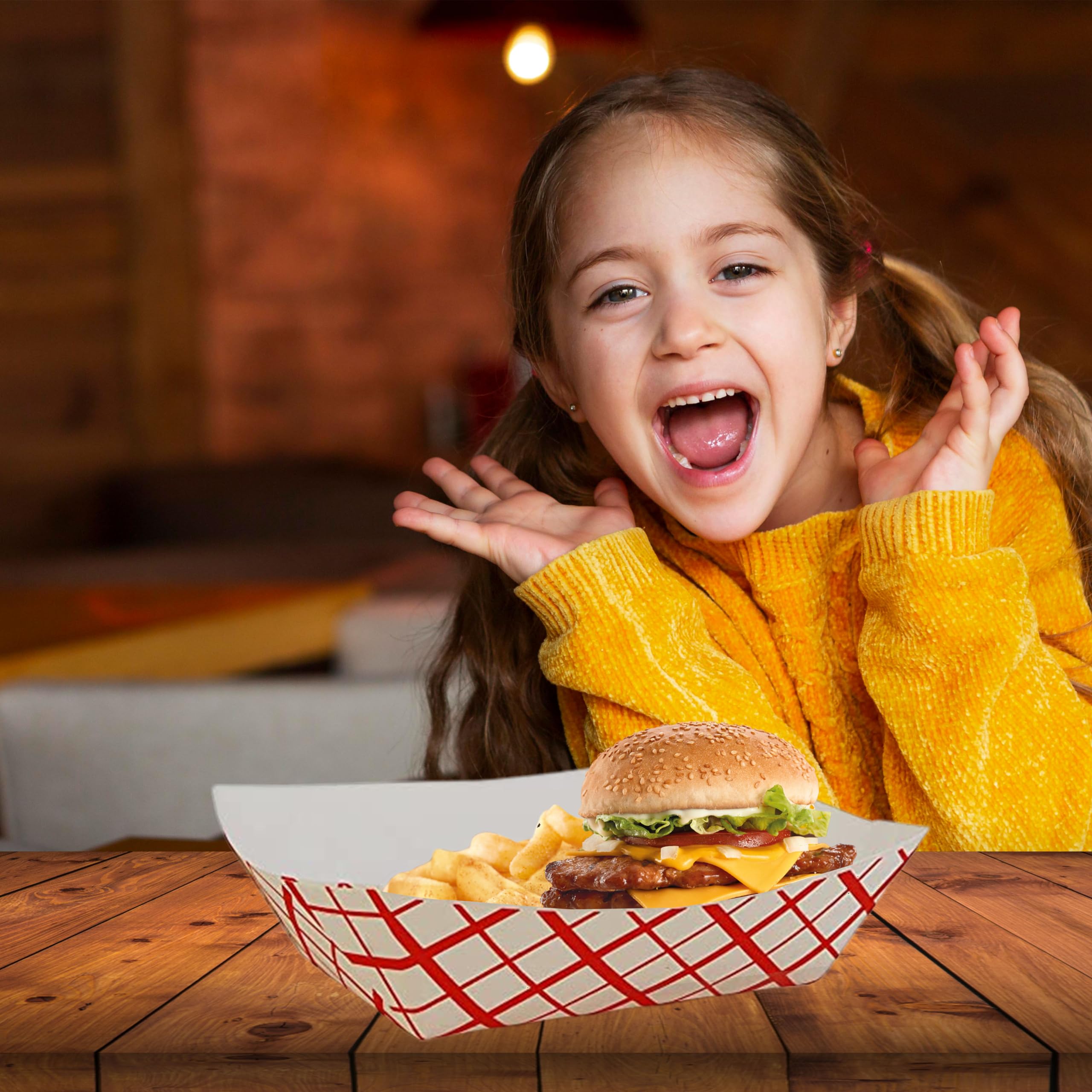 Concession Essentials 1Lb Paper Food Trays. Heavy Duty, Grease Resistant- Pack Of 100Ct