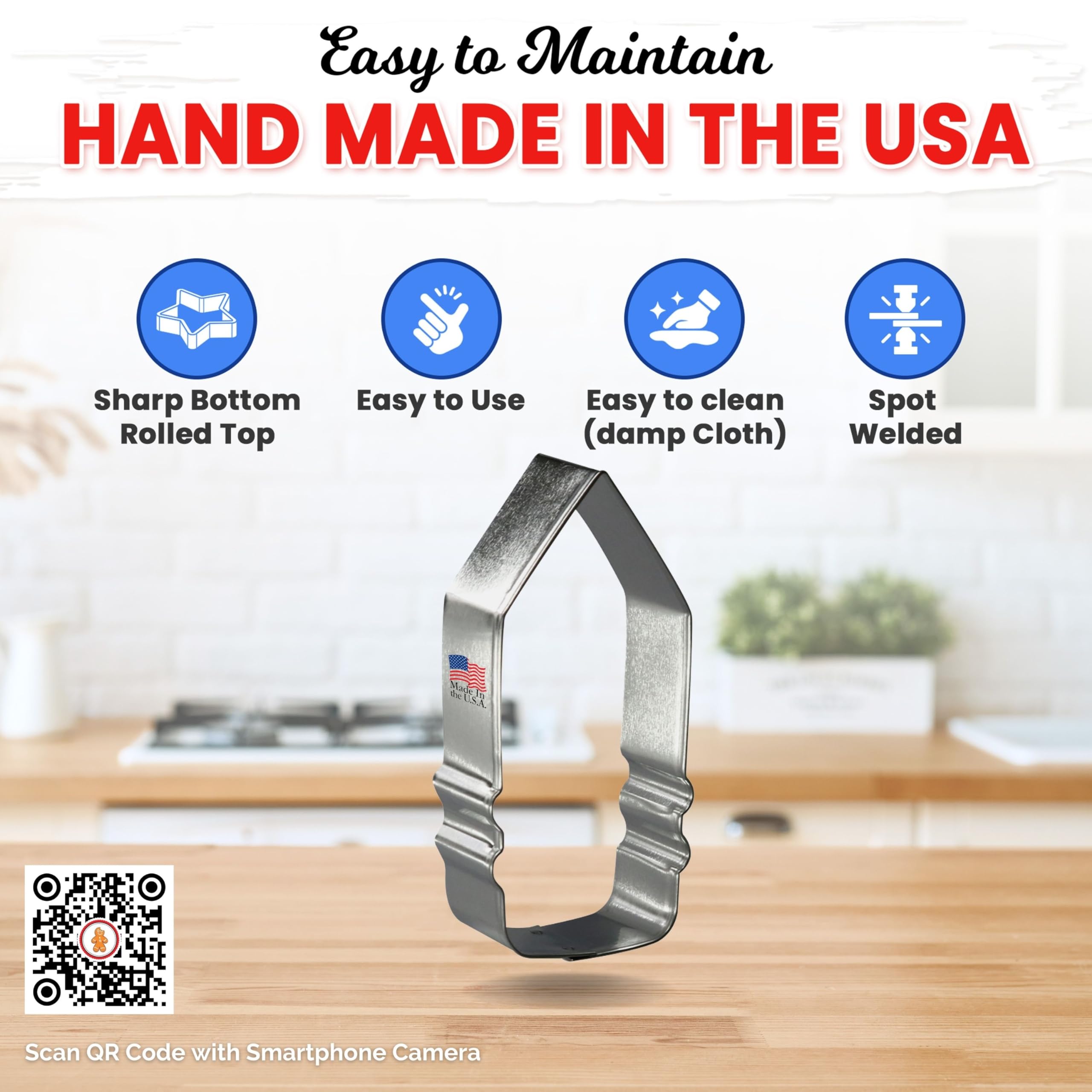 Chunky Pencil Cookie Cutter 4.5 Inch - Made In The Usa - Foose Cookie Cutters Tin Plated Steel Chunky Pencil Cookie Mold