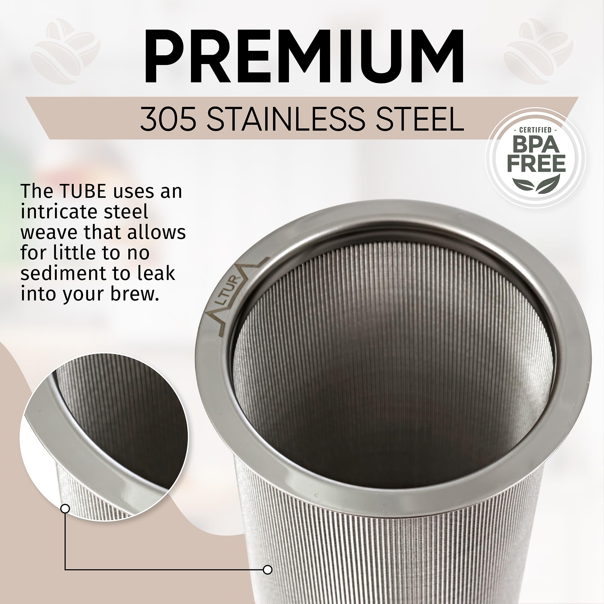 Cold Brew Coffee Maker For Wide Mouth Mason Jar - Stainless Steel Iced Coffee Cold Brew Filter & Infuser Maker For Tea & Fruit W