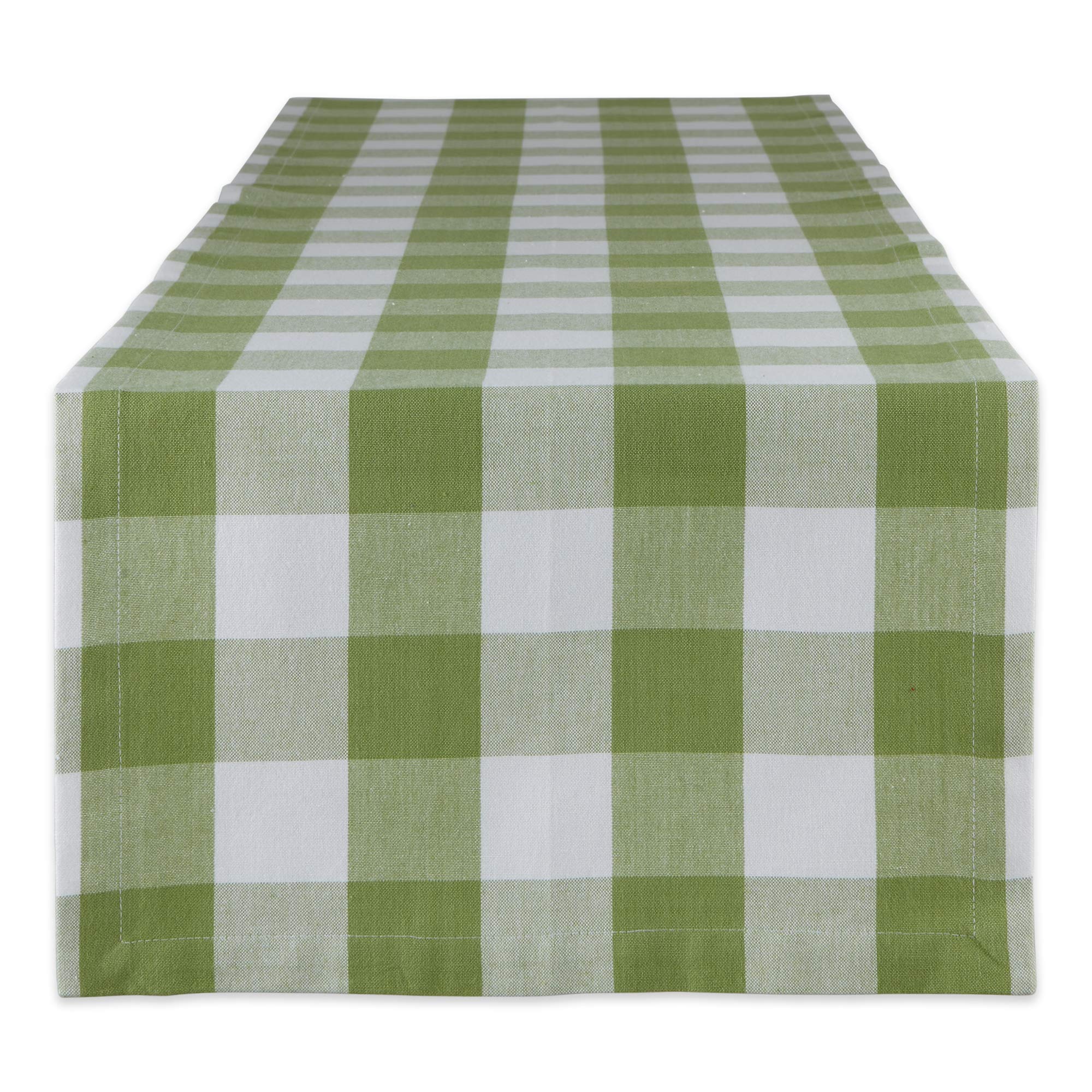 DII Buffalo Check Collection, Classic Farmhouse Table Runner, 14x72, Antique Green