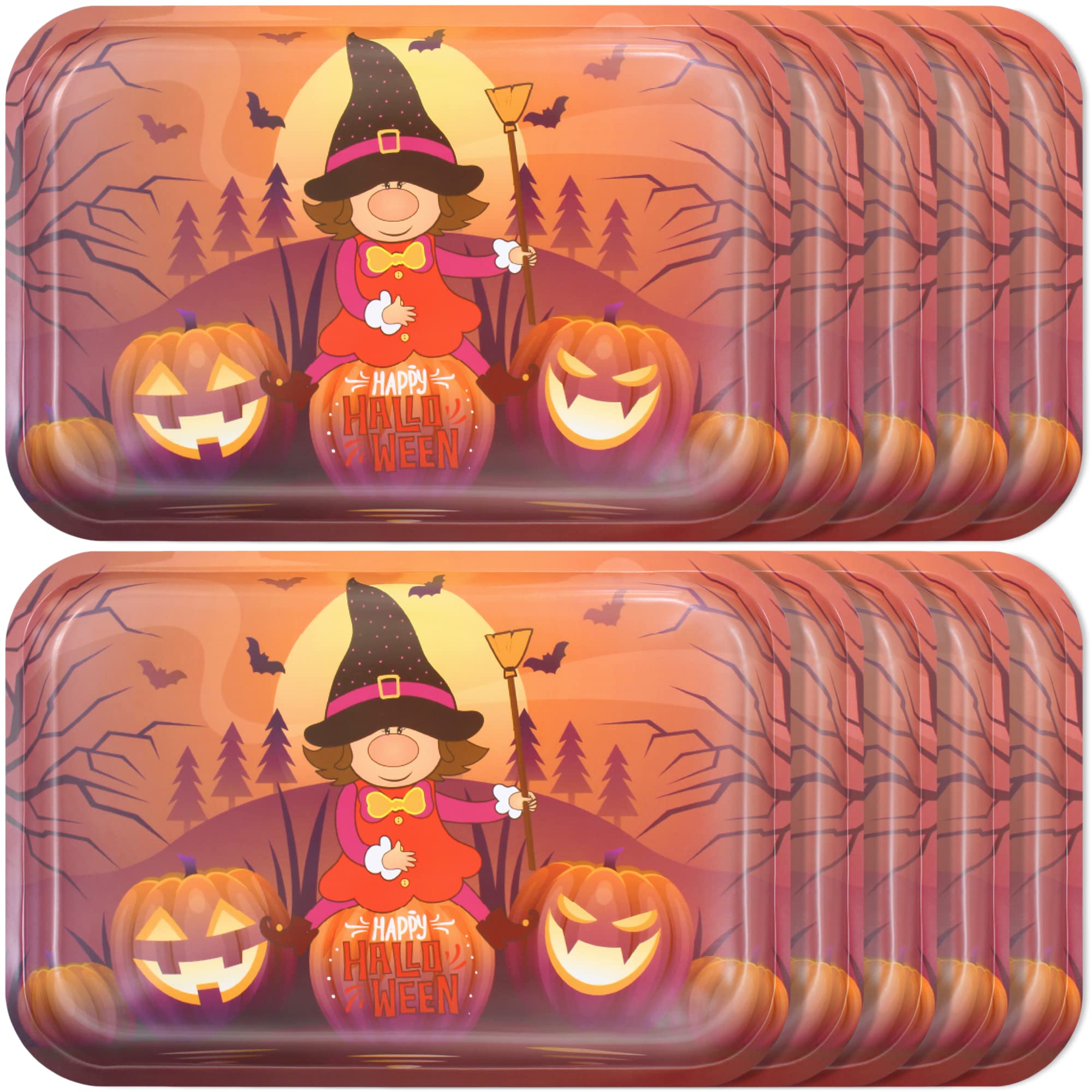 Halloween Serving Trays | 10 Pcs Plastic Spooky Gnome Snack Trays | Snack Trays Halloween Party | Halloween Decorations Chip Tra