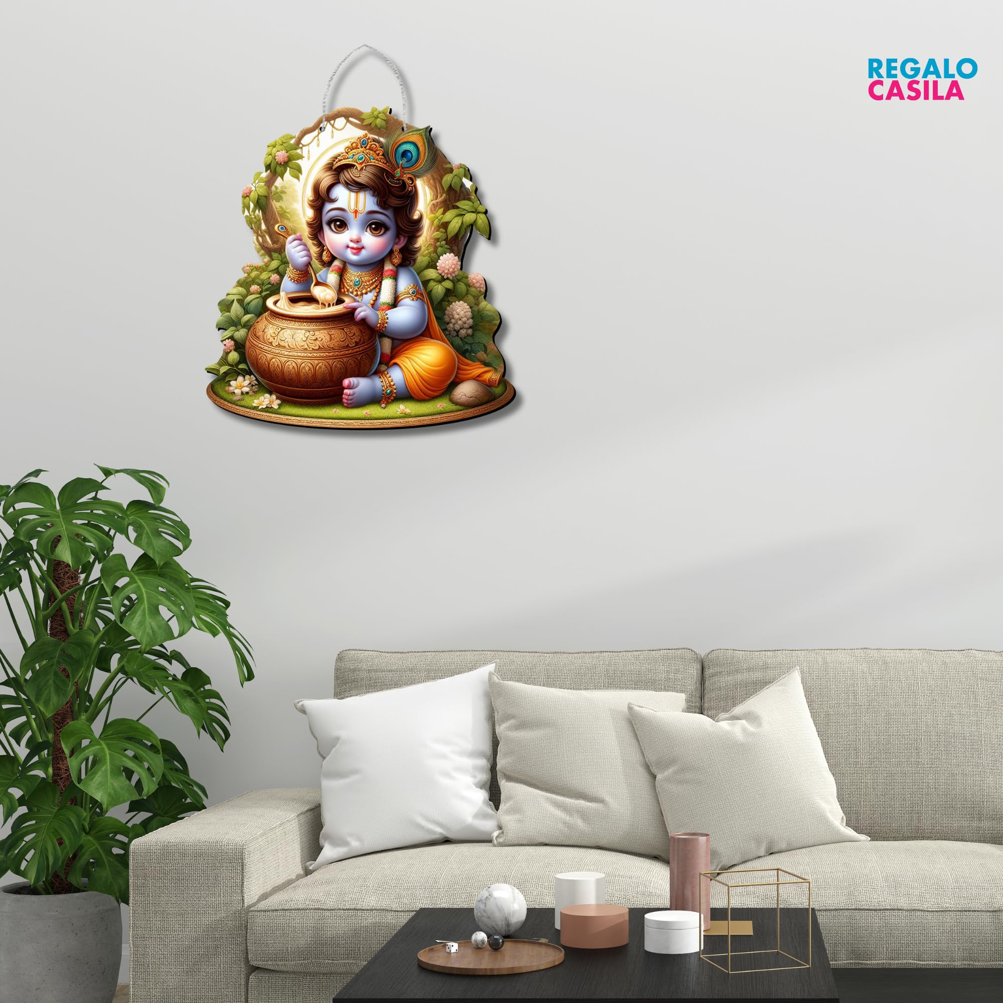 Regalocasila Cute Krishna Photos For Pregnant Womens For Wall Bal Krishna Wall Hanging Gift For Pregnant Women Makhanchor Krishn