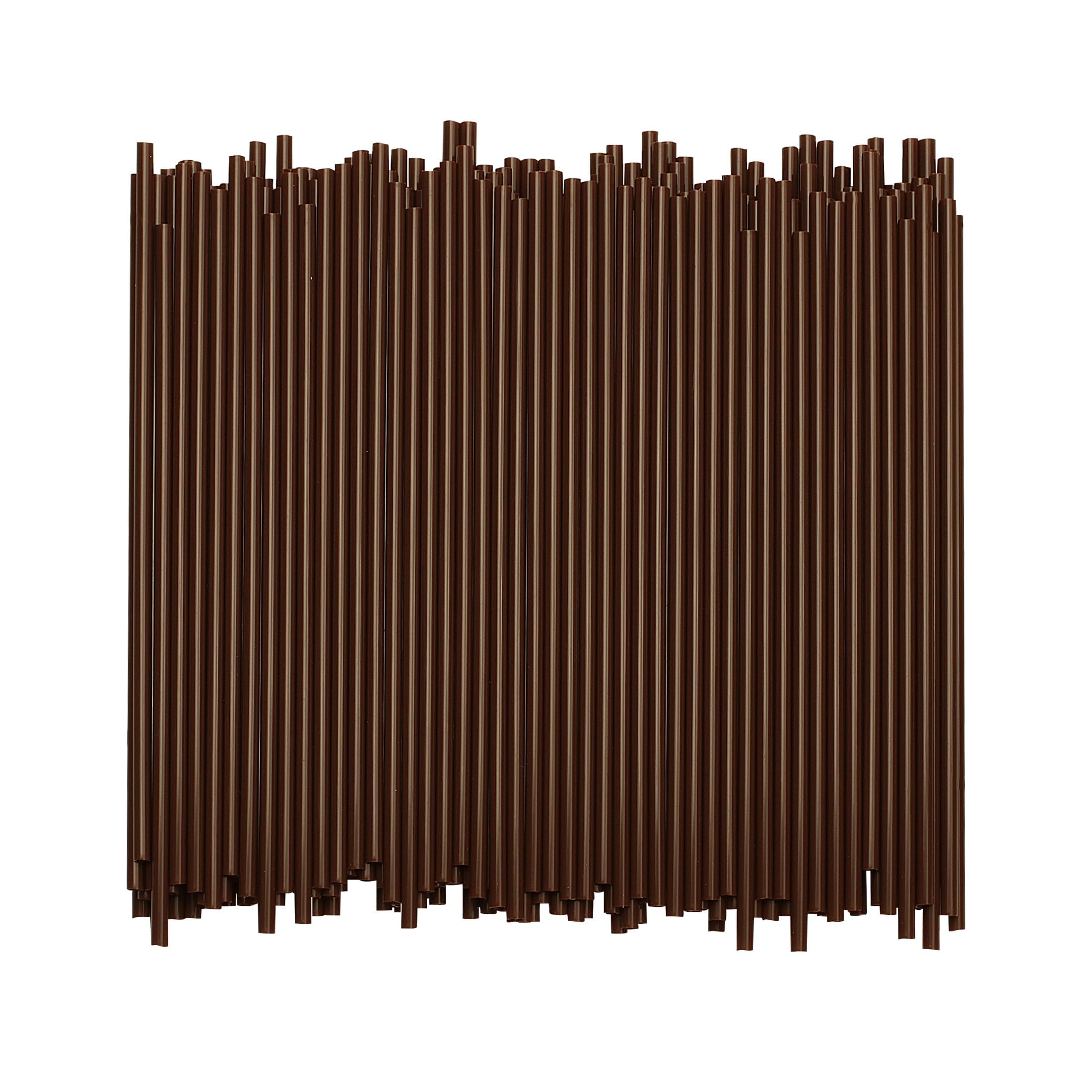 Disposable Plastic Coffee Stirrer Straw - 5 Inch Sip Stir Stick (1000, Espresso Brown)