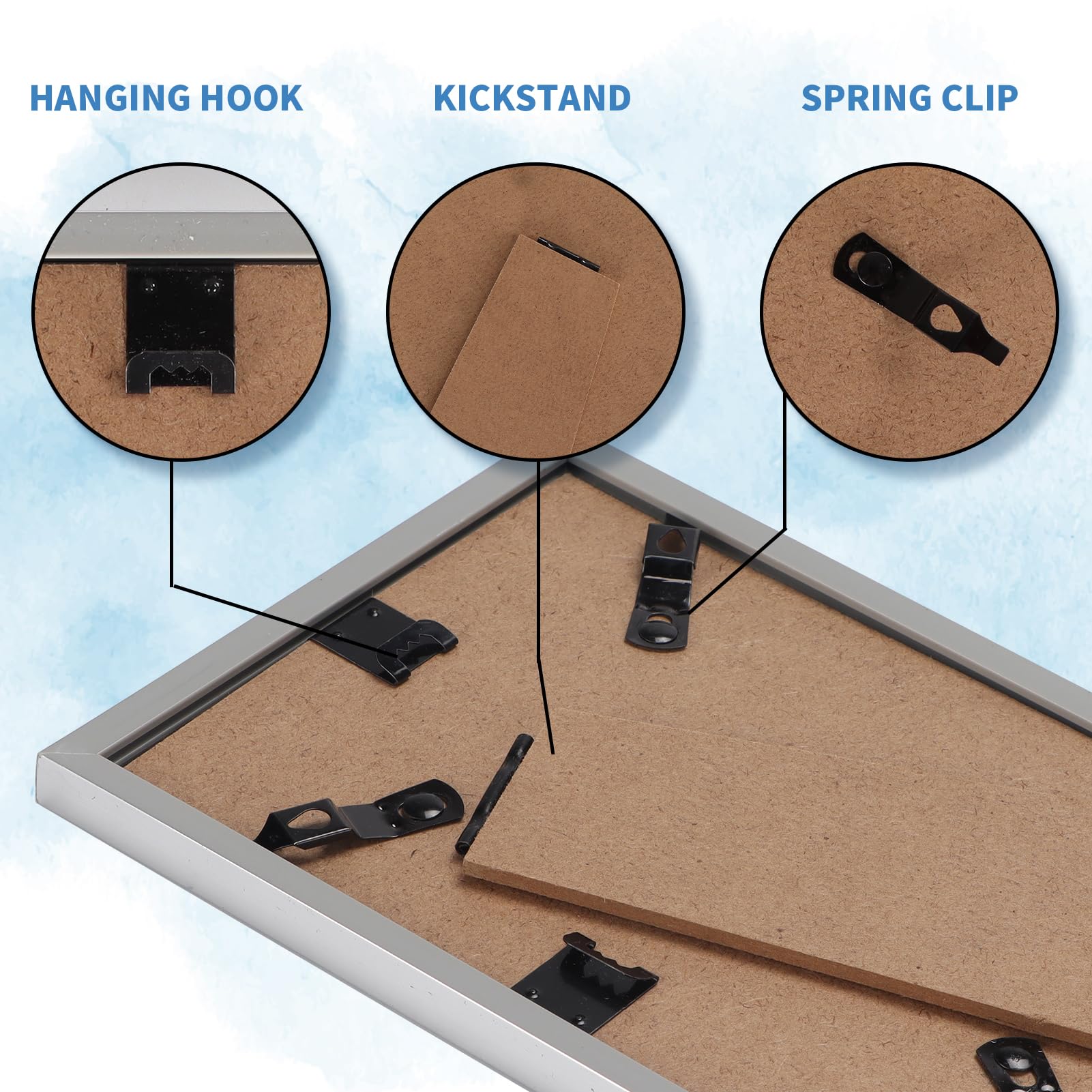 WIFTREY 4x6 Picture Frame Set of 18, 4 x 6 Photo Frames Bulk for Wall Hanging or Tabletop Display, Silver