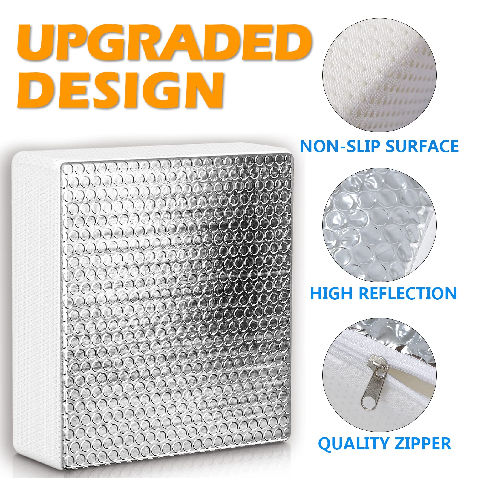 Sikadeer Rv Vent Insulator 14X14X3, 2 Piece Universal Rv Skylight Cover With Reflective Surface, Skylight Shade Energy Savings S