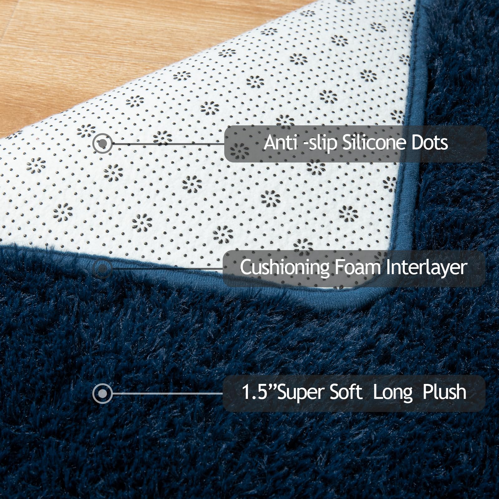 Softlife Rug for Bedroom 5.3x7.6 Feet Area Rug for Living Room Soft Shaggy Rugs for Kids Room Fluffy Fuzzy Carpets Long Plush Be