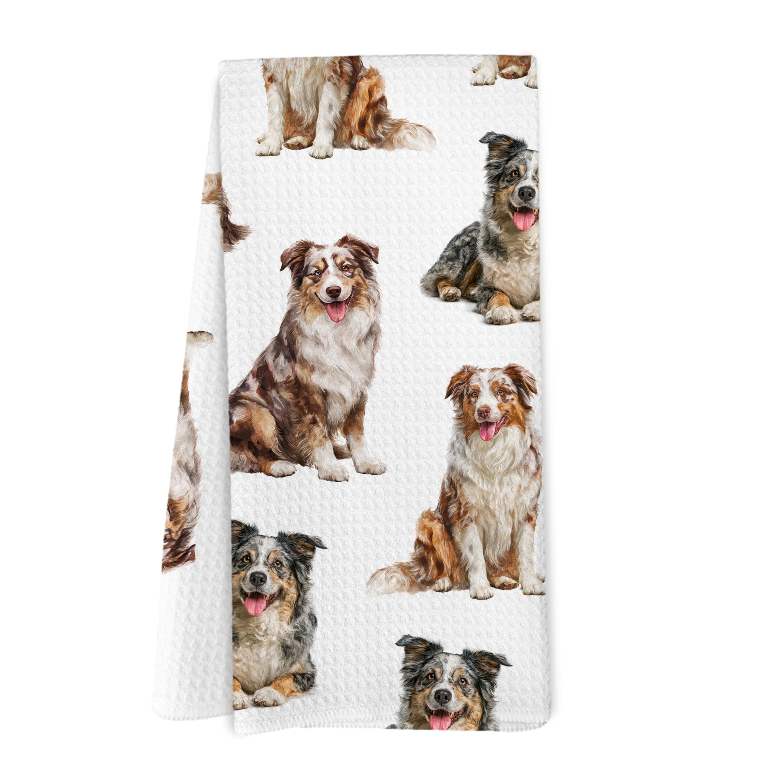 Yorhifa Miniature American Shepherd Gifts Kitchen Dish Towel, Dog Gifts for Women Lovers Owner, Dogs Accessories, Miniature Amer