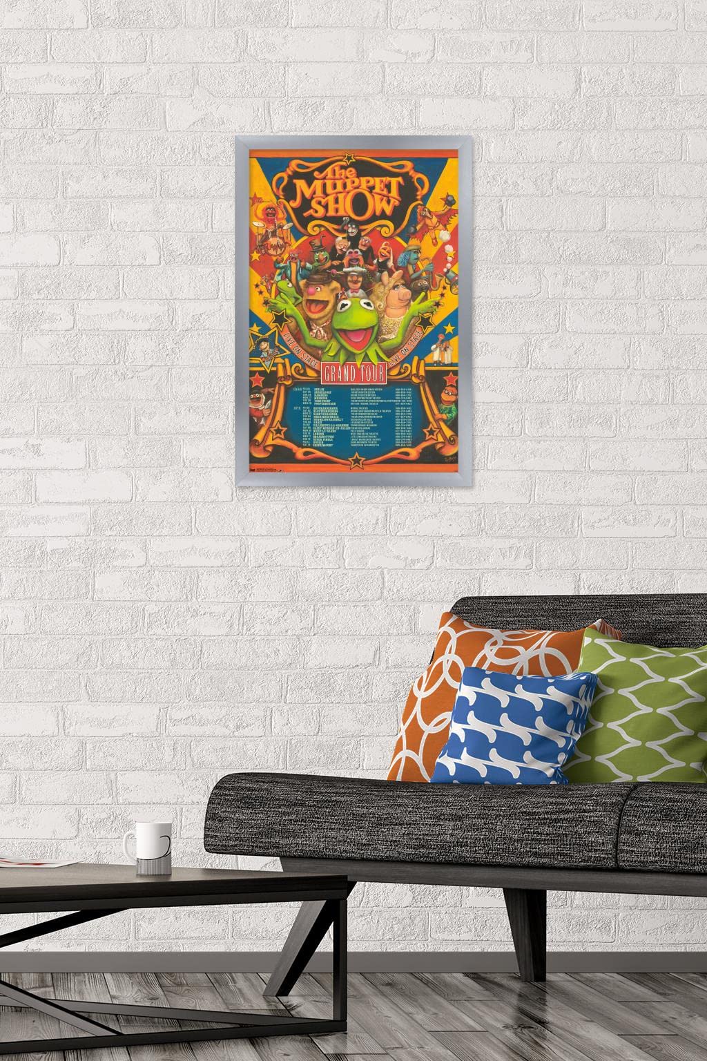 Trends International Disney The Muppets: Most Wanted - Grand Tour Wall Poster, 14.725'' X 22.375'', Silver Framed Version