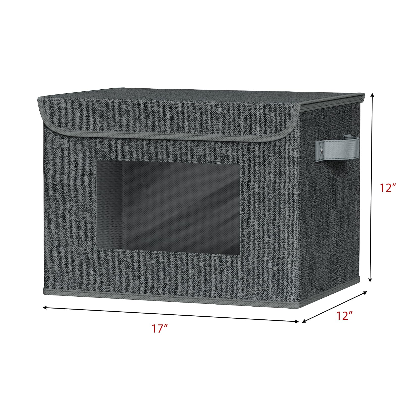 Univivi Fabric Foldable Storage Boxes with Lids [4-Pack] Large Stackable Storage Bins, Closet Organizers and Storage Cube Storag