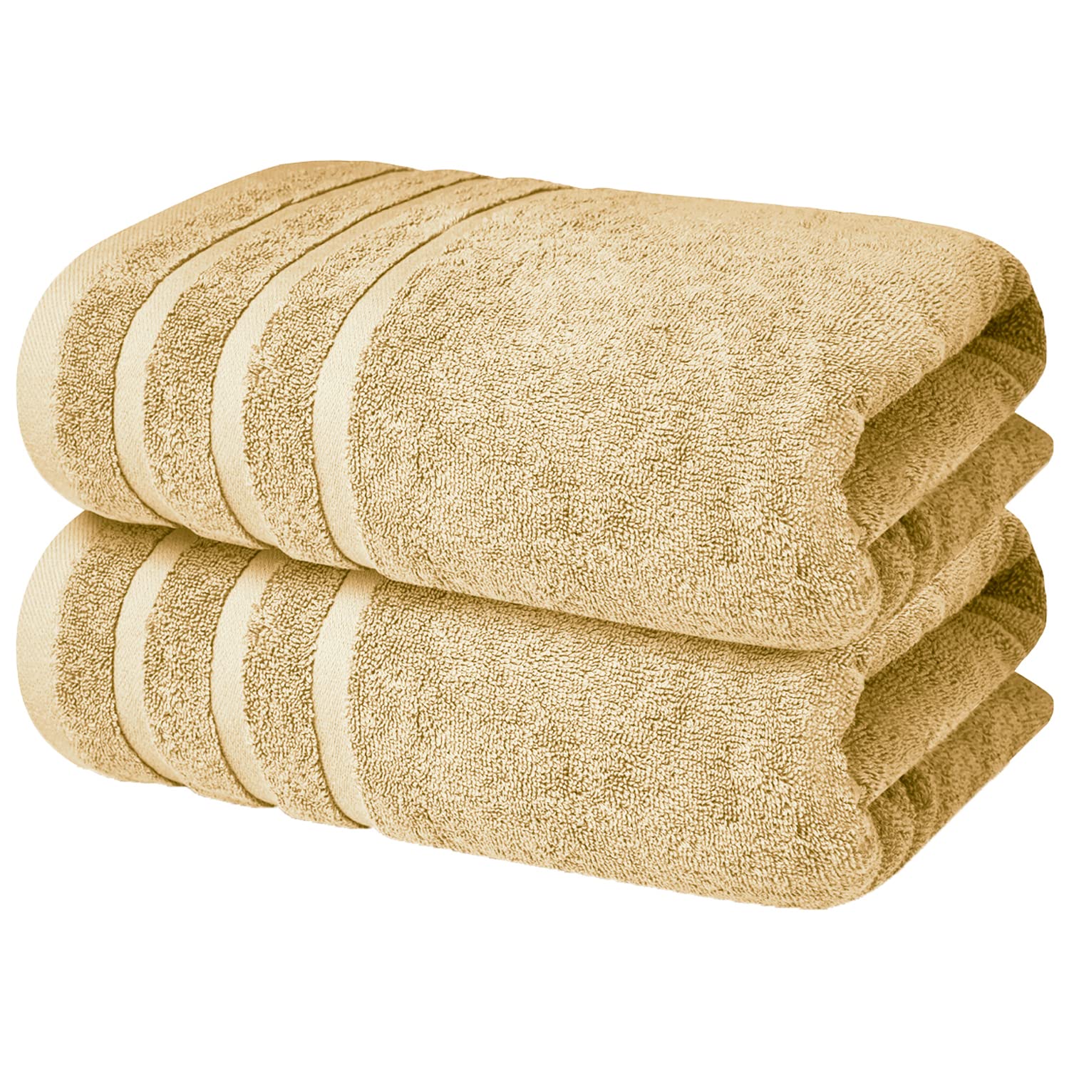 Premium Beige Bath Towels - 700 Gsm 100% Cotton 27X54 Inches Pack Of 2 Bathroom Towels - Ultra Soft And Highly Absorbent Hotel A