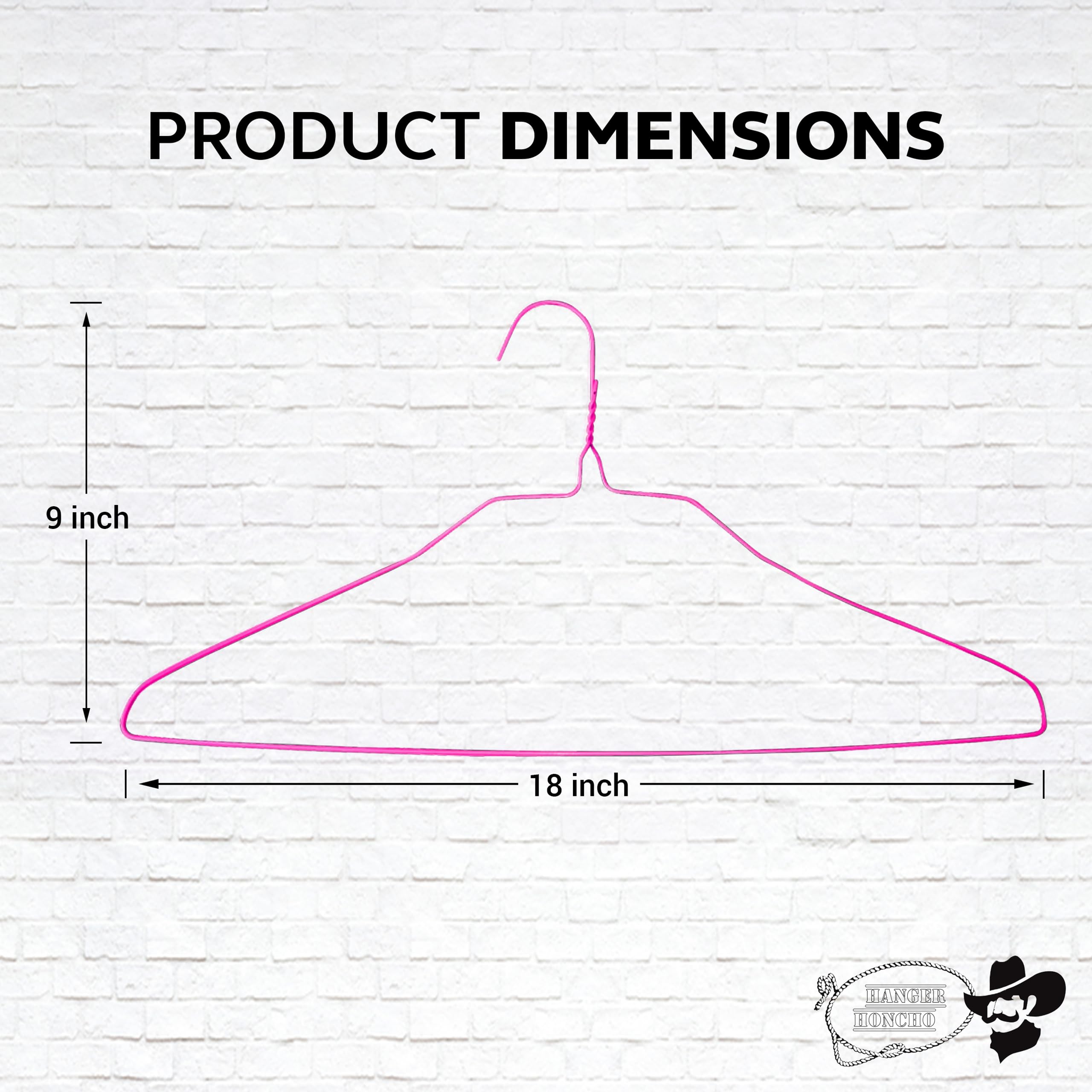 200 Wire Hangers - Pink Metal Hangers In Bulk - 18 Inch Thin Standard Dry Cleaner Coated Steel