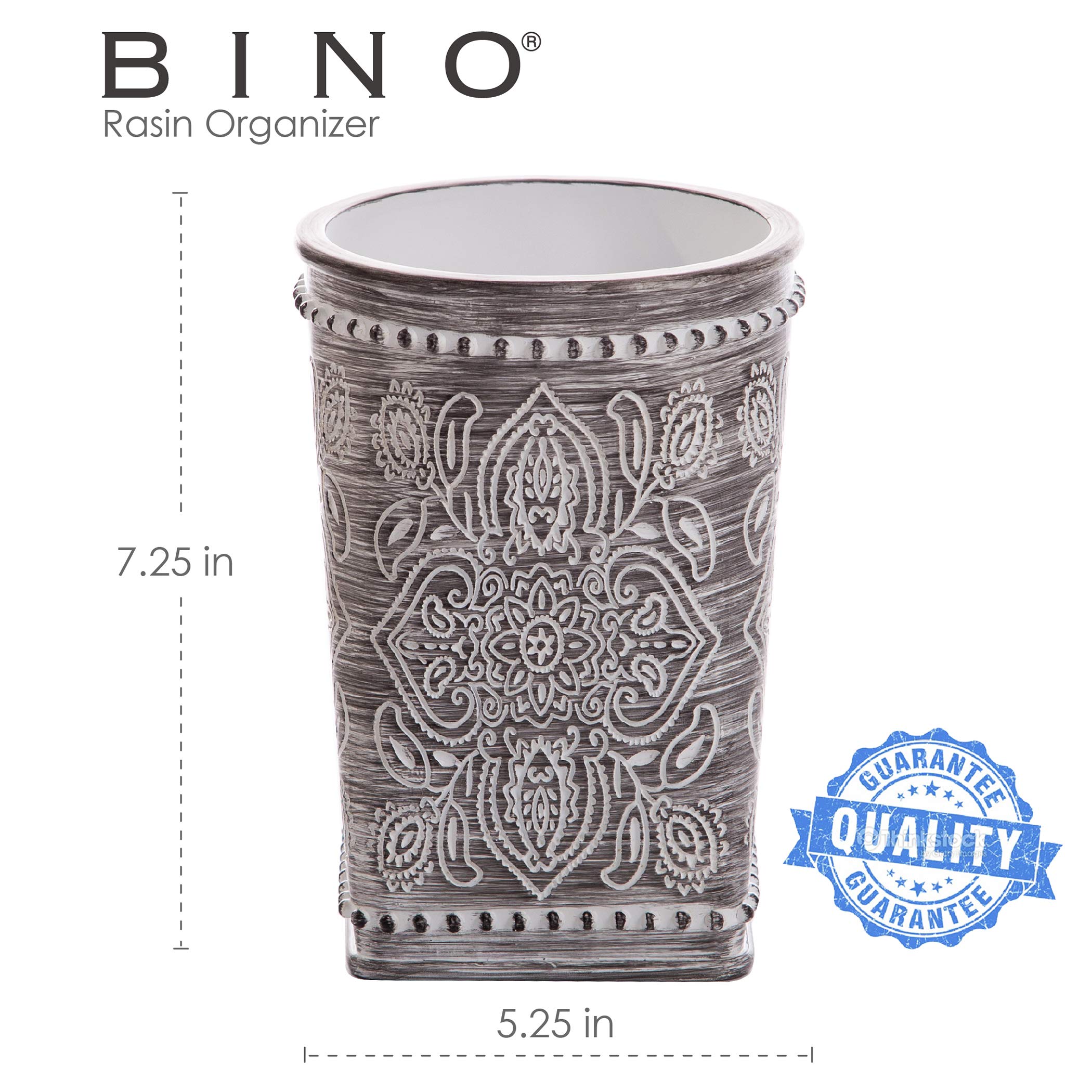 Bino Kitchen Utensil Holder For Countertop, Grey Wildflower - Utensil Caddy Countertop Utensil Holder Utensil Crocks For Kitchen