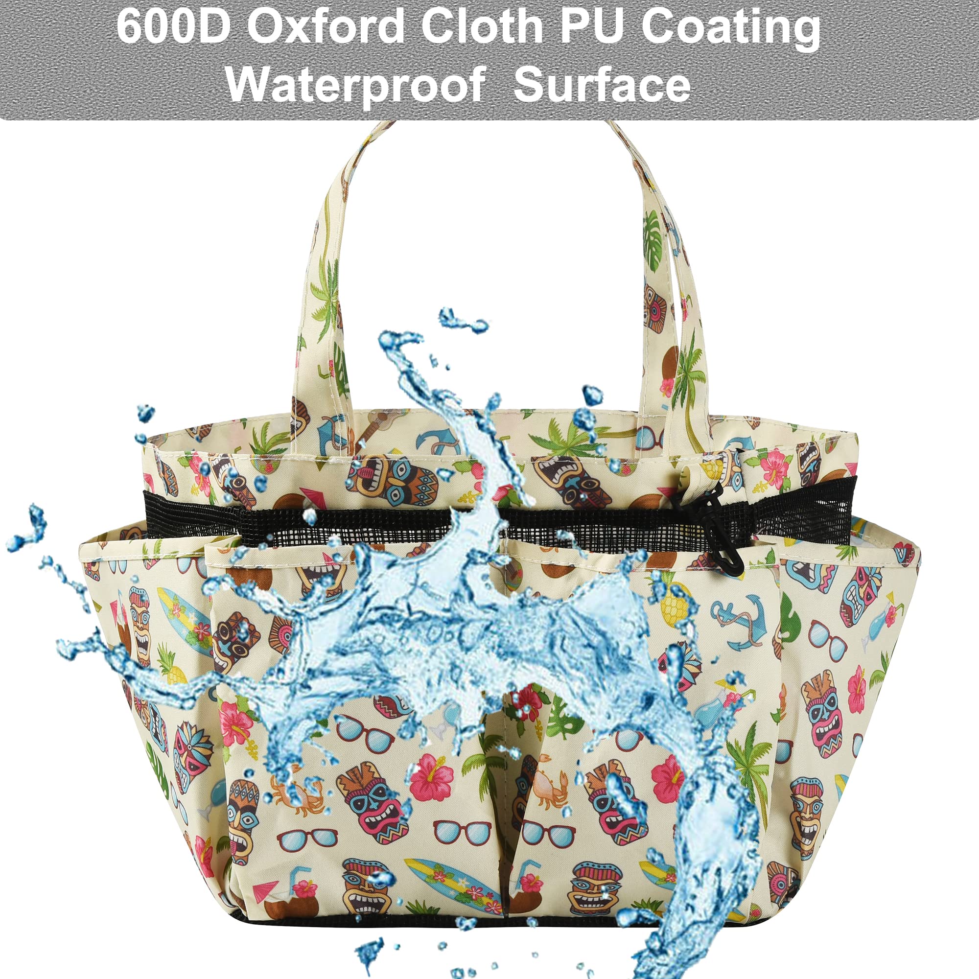 Haundry Portable Mesh Shower Caddy Bag, Large Basket Organizer With Key Hook For College Dorm Bathroom Camp Gym, Hanging Tote Ba