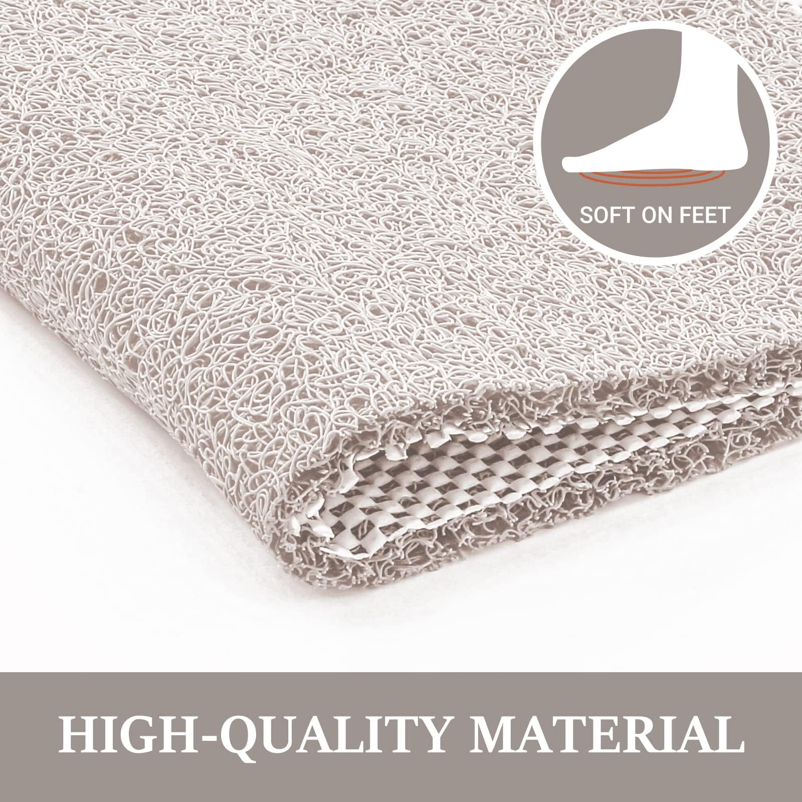 Luxstep Shower Mat Bathtub Mat,24X16 Inch, Non-Slip Bath Mat With Drain, Quick Drying Pvc Loofah Bathmat For Tub,Shower,Bathroom