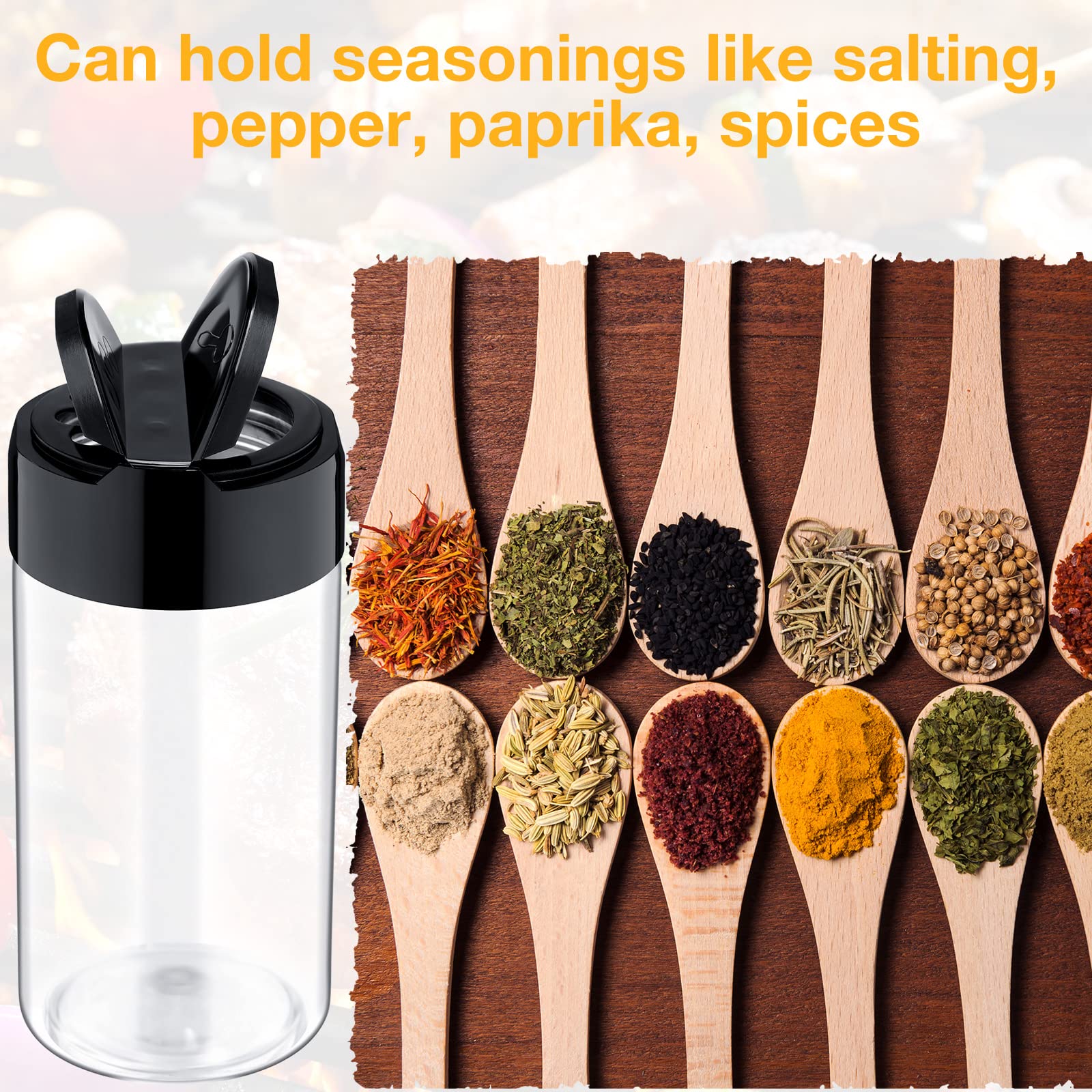 Mimorou 30 Pack 8.7 oz Plastic Spice Jars with Shaker Lids Clear Seasoning Containers Spice Bottles for Kitchen Storing Spice He