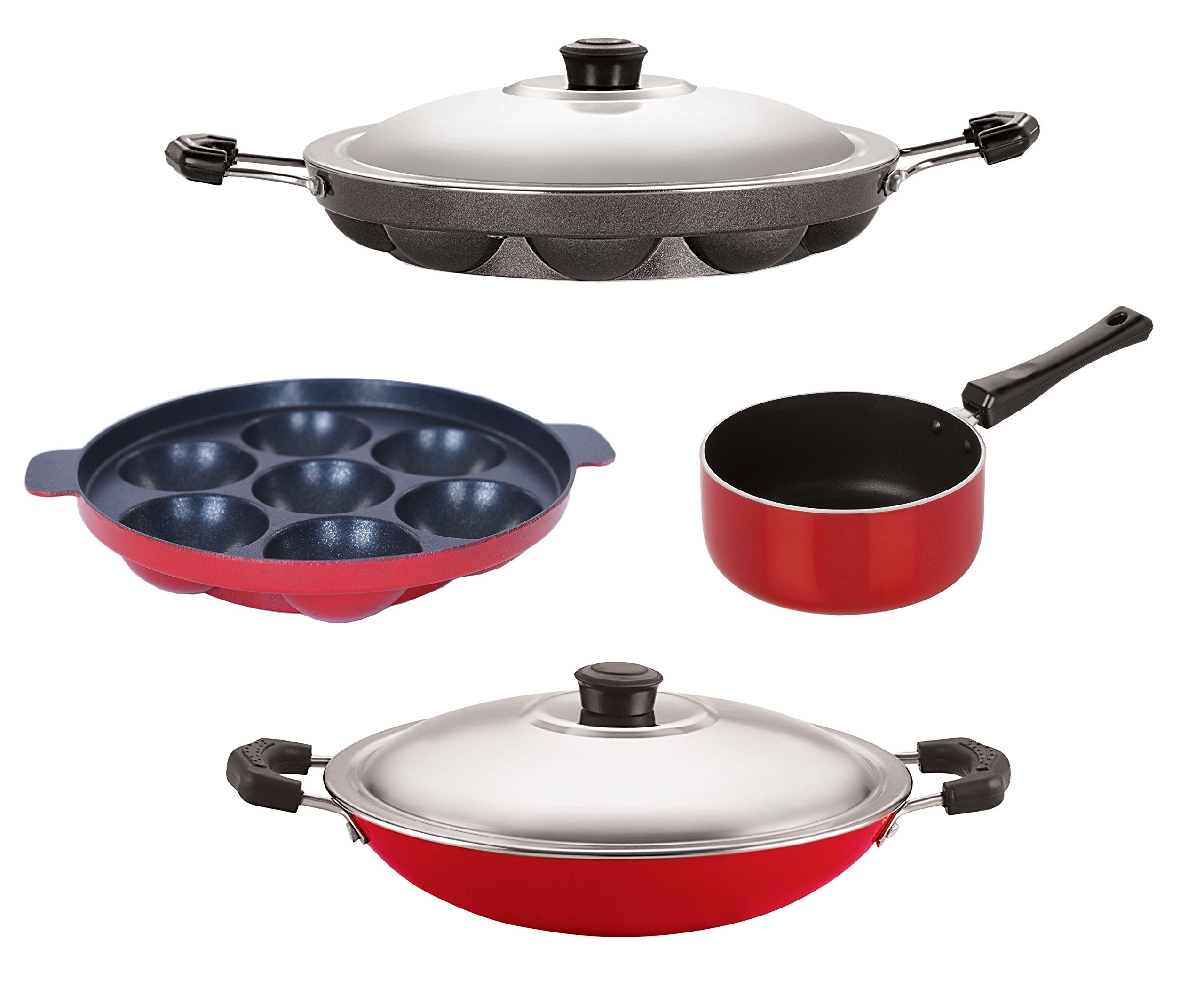 Nirlon NonToxic Chemical Free Aluminium NonStick Cookware Combo Set, Spb_Ap7_Ap12_Ac
