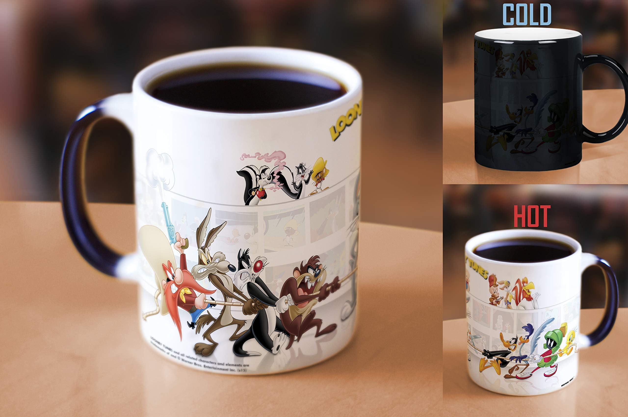 Morphing Mugs Looney Tunes (The Tunes) Ceramic Mug, Black
