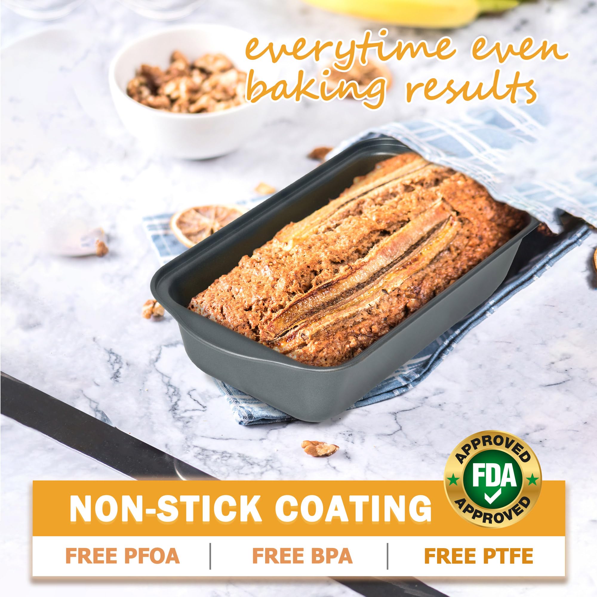 8-Piece Baking Pans Set With Rack, Nonstick Bakeware Include Muffins & Muffin Tops Pan, Baking Tray, Cookie Sheet With Mat, Loaf