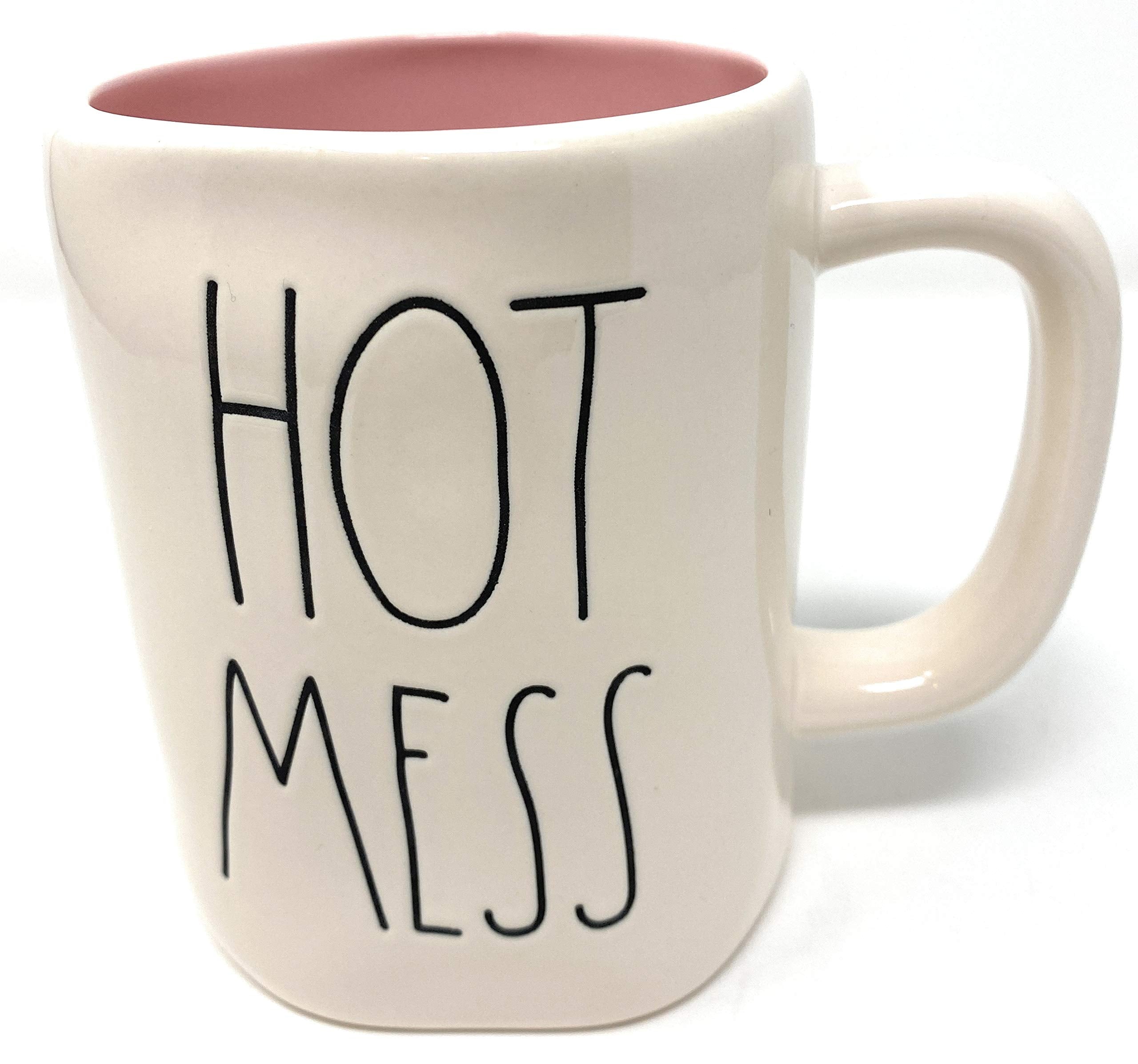 Rae Dunn HOT MESS Mug - Pink interior - ceramic - very rare!