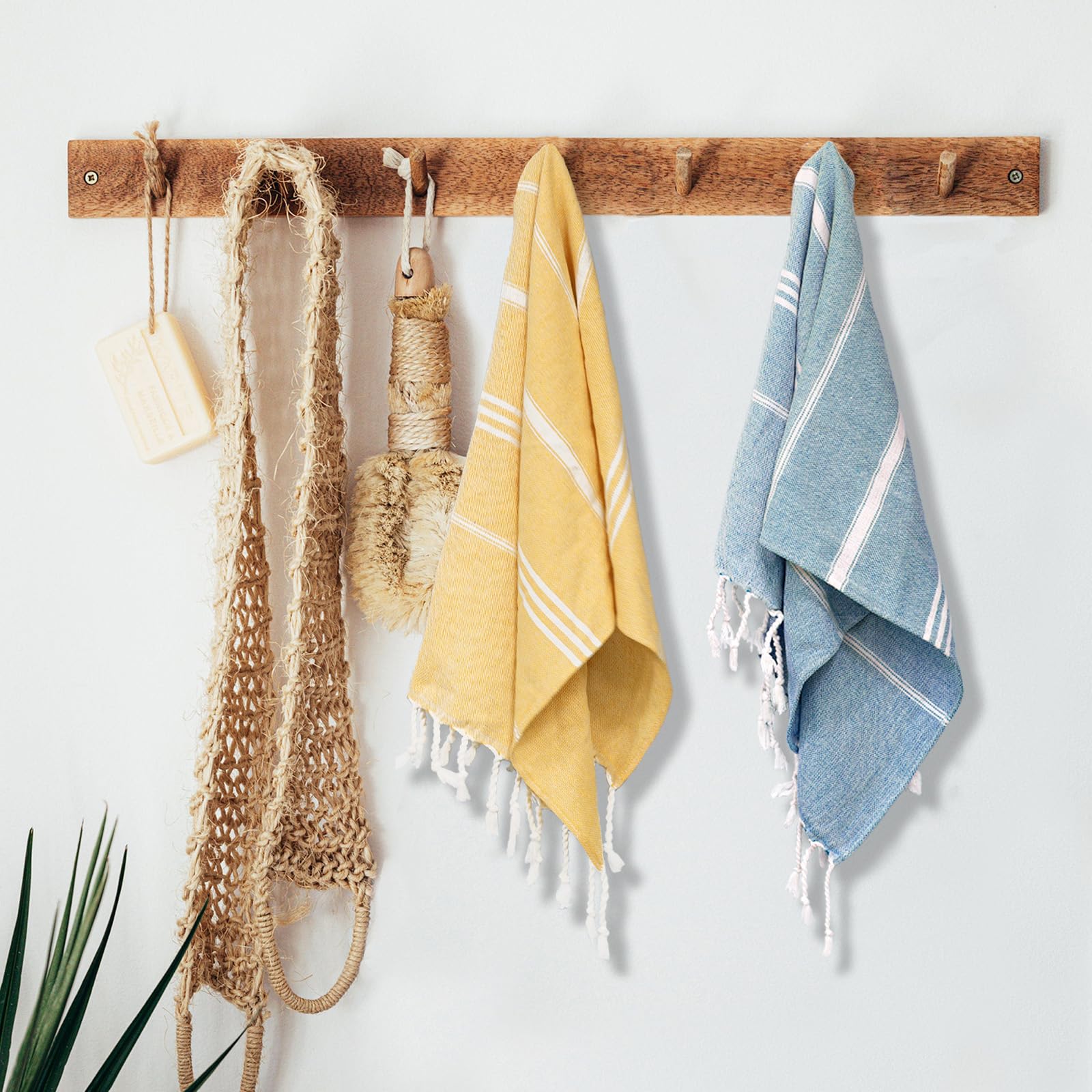 Cabanana Cotton Turkish Hand Towel - Set Of 2 | Boho Kitchen Tea Towels, 40 X 16 Inches Thin Decorative Bathroom Towel(Blue)