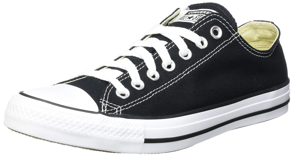 Converse M9166- Chuck Taylor All Star Unisex Ox Low Top Black Sneakers, 8 Women6 Men