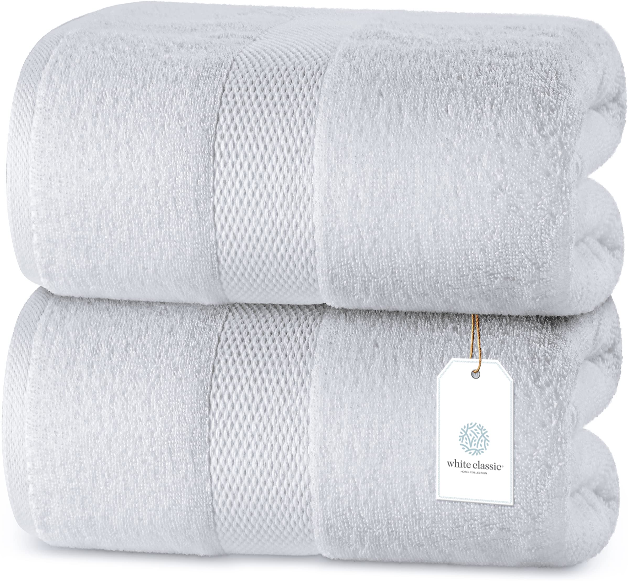 Luxury Bath Sheets Towels For Adults Extra Large | Highly Absorbent Hotel Collection | 35X70 Inch | 2 Pack (White)