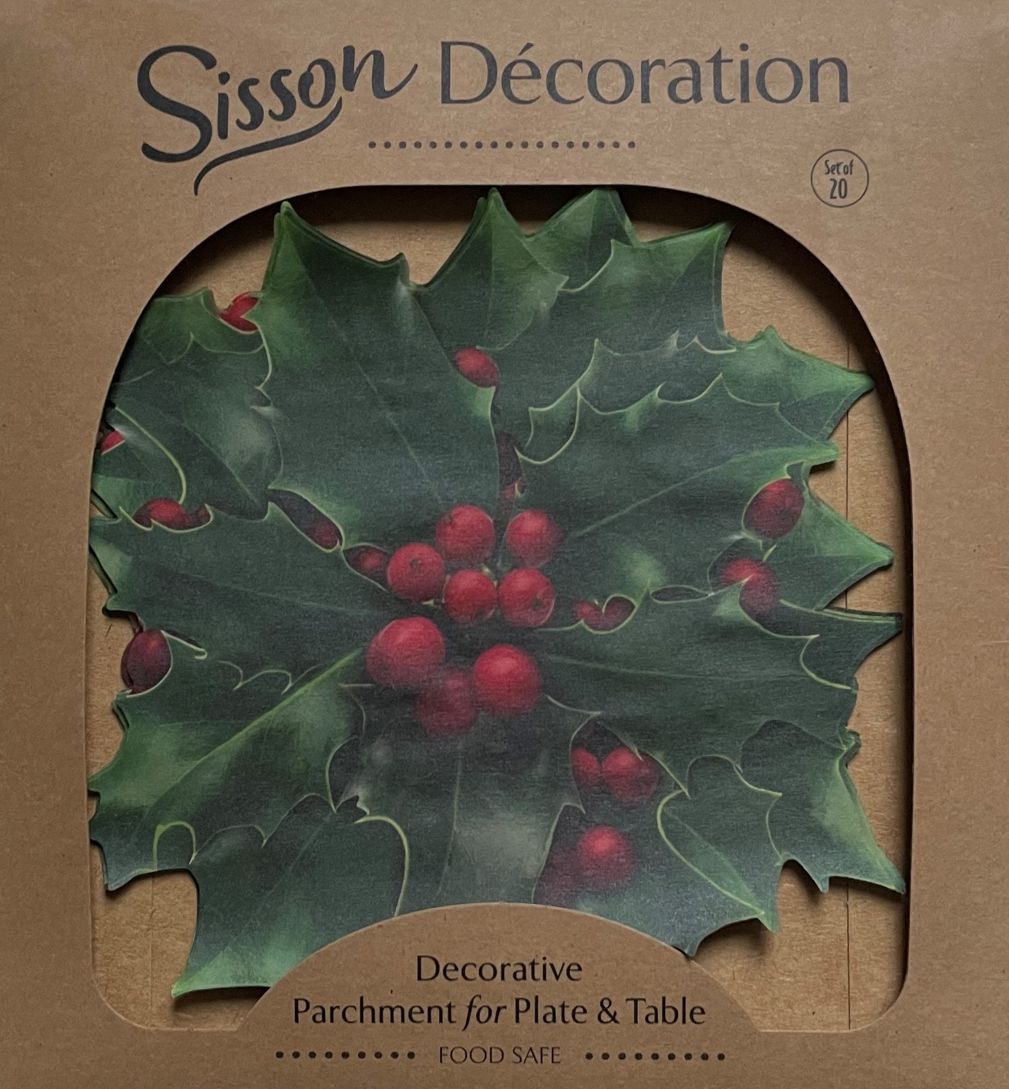 Parchment Paper Leaves For Cheese & Charcuterie Boards - Sisson Distribution Leaves (Pack Of 20) (Holly)