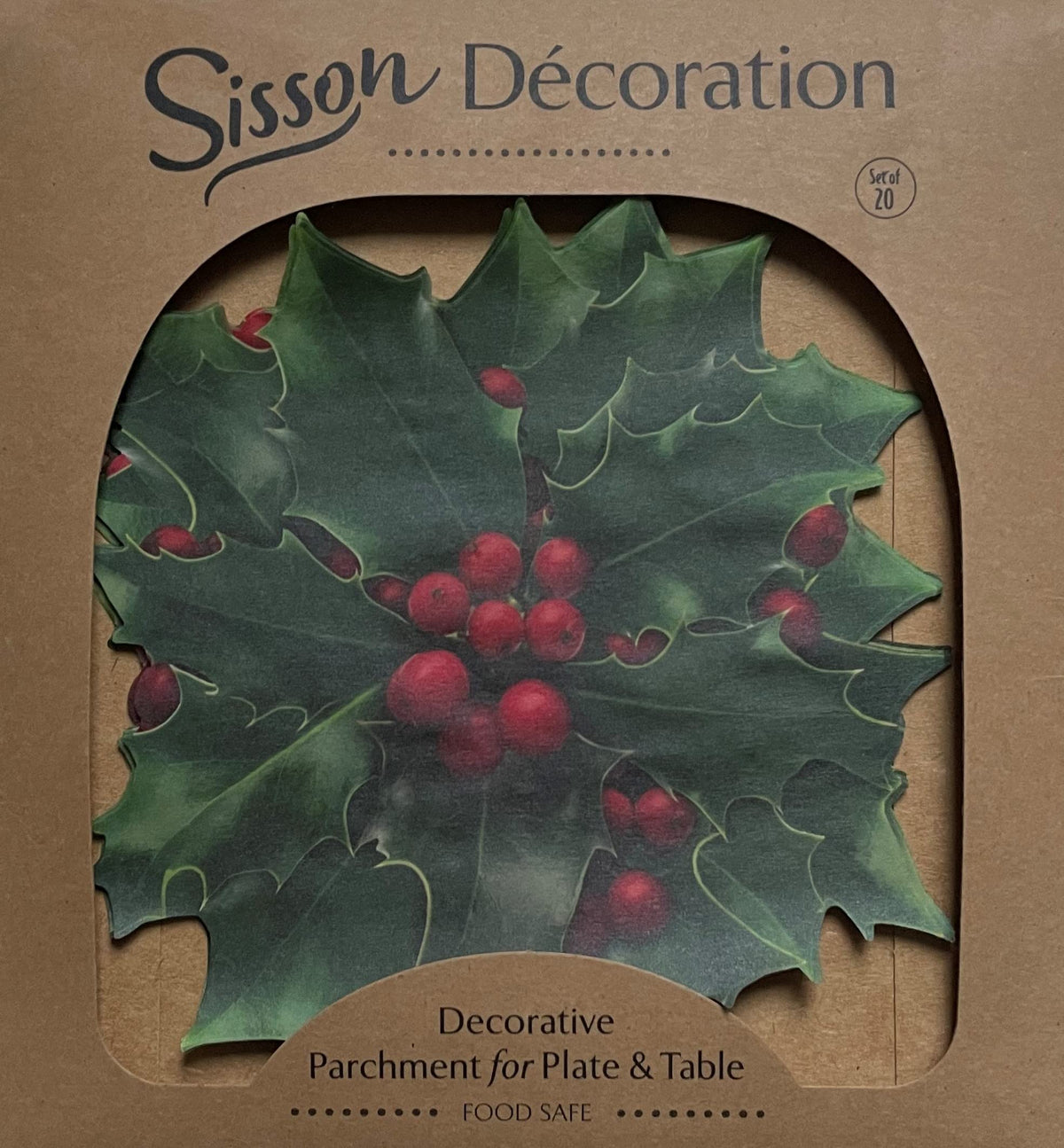Parchment Paper Leaves For Cheese & Charcuterie Boards - Sisson Distribution Leaves (Pack Of 20) (Holly)