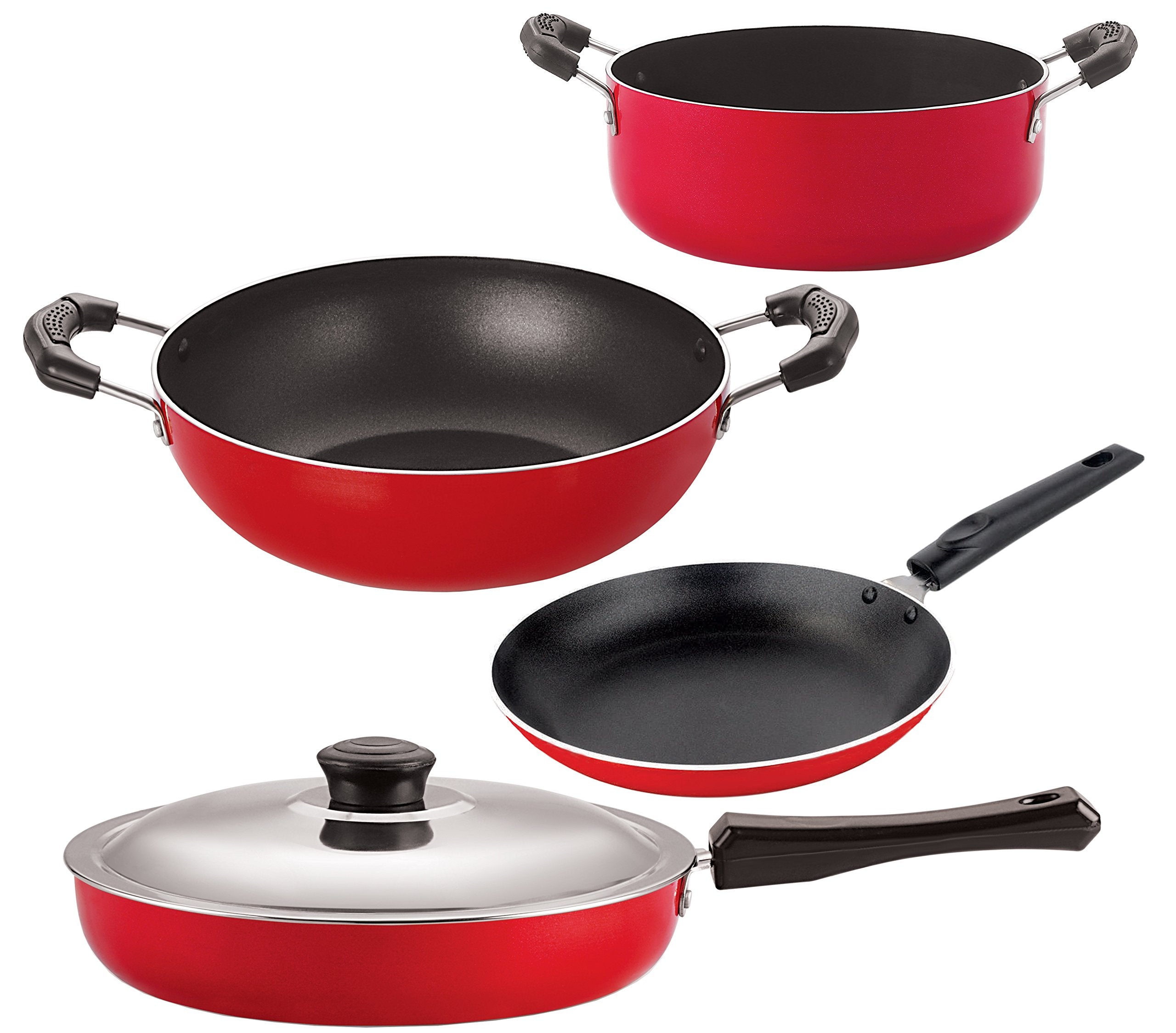 Nirlon NonStick Aluminium Bpa Free Odor Proof Kitchen Cooking Essential Combo Set Offer 4 Piece