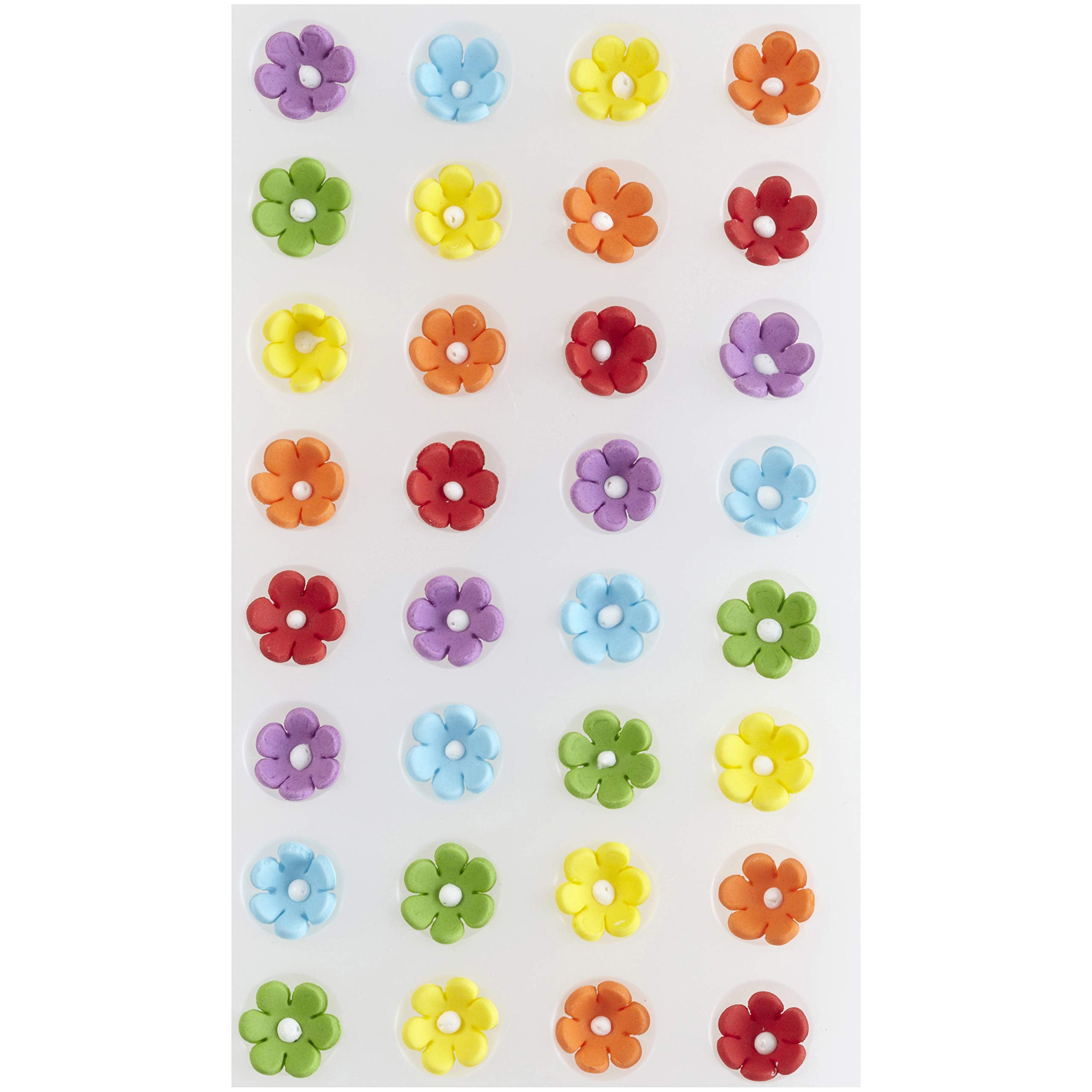 Wilton Mini Daisy Multi-Color Icing Decorations, 32-Count