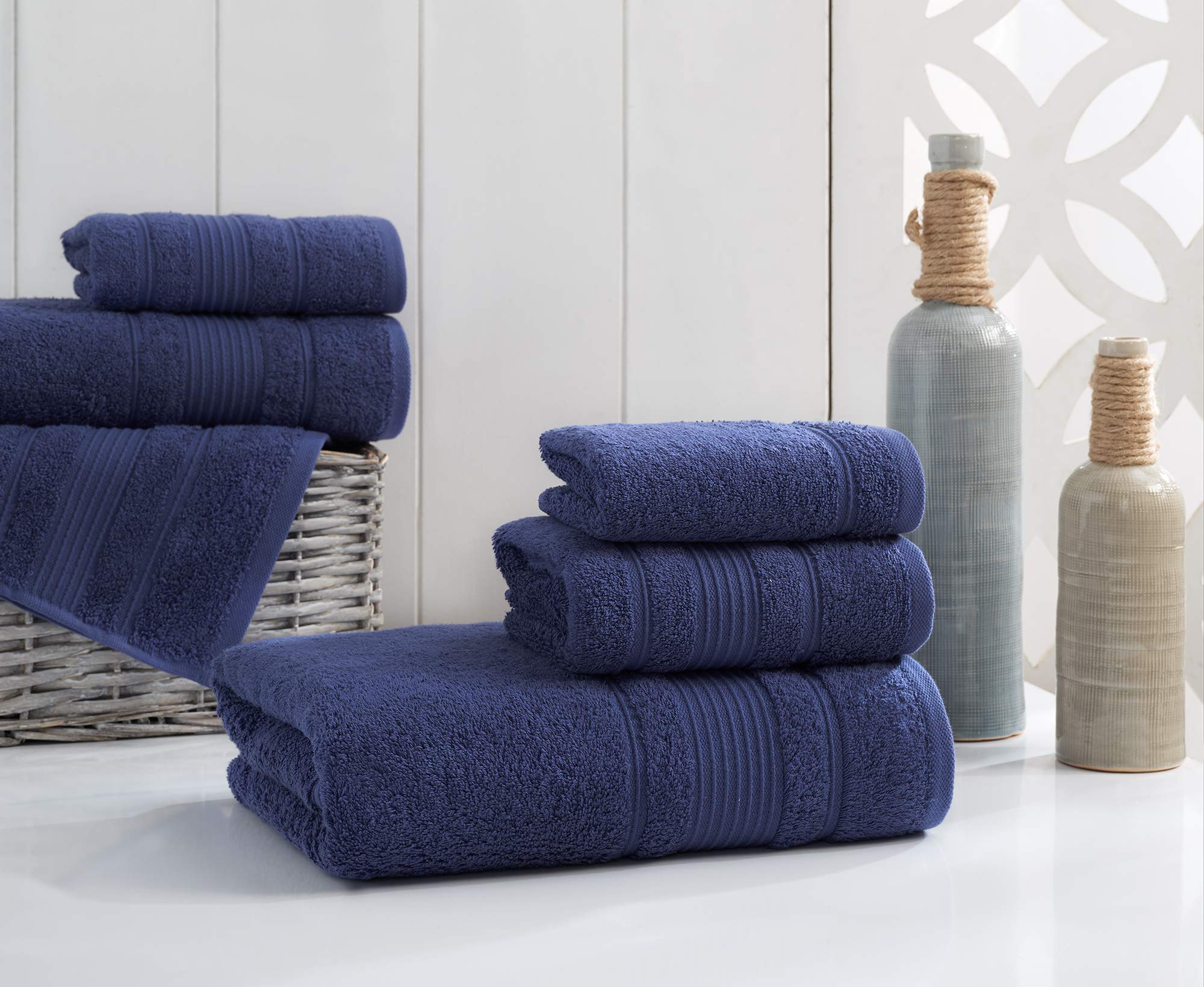 Qute Home 4-Piece Hand Towels Set, 100% Turkish Cotton Premium Quality Towels For Bathroom, Quick Dry Soft And Absorbent Turkish