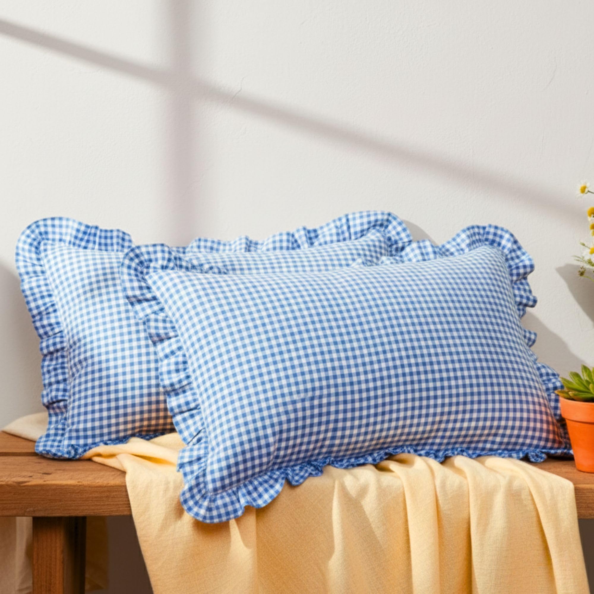 Sleepy Threads Cotton Pillow Cover Blue Pillow Covers Rectangular 27X18 Inches, Soft Pillowcase For Home Bedroom Living Room Hot