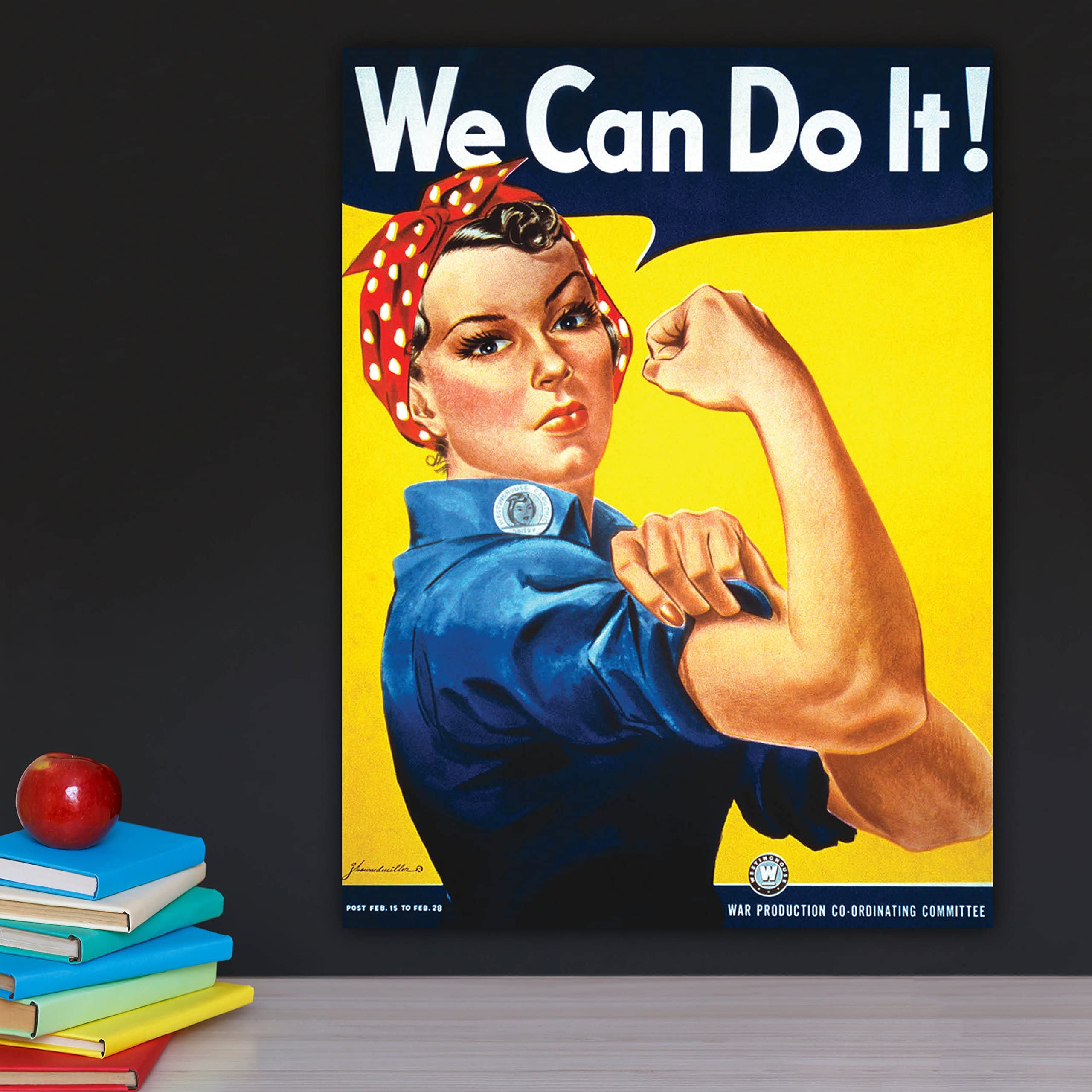 Palace Learning We Can Do It Poster - Rosie the Riveter - Laminated 18x24 - WW2 Vintage Decor