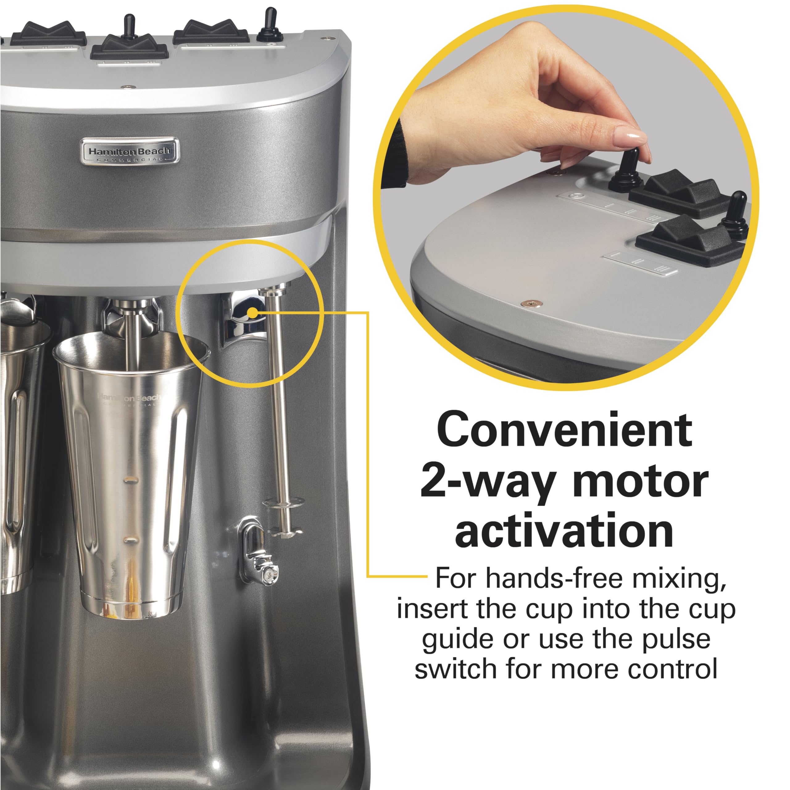 Hamilton Beach Hmd400 120V Triple Spindle Commercial Drink Mixer, Grey
