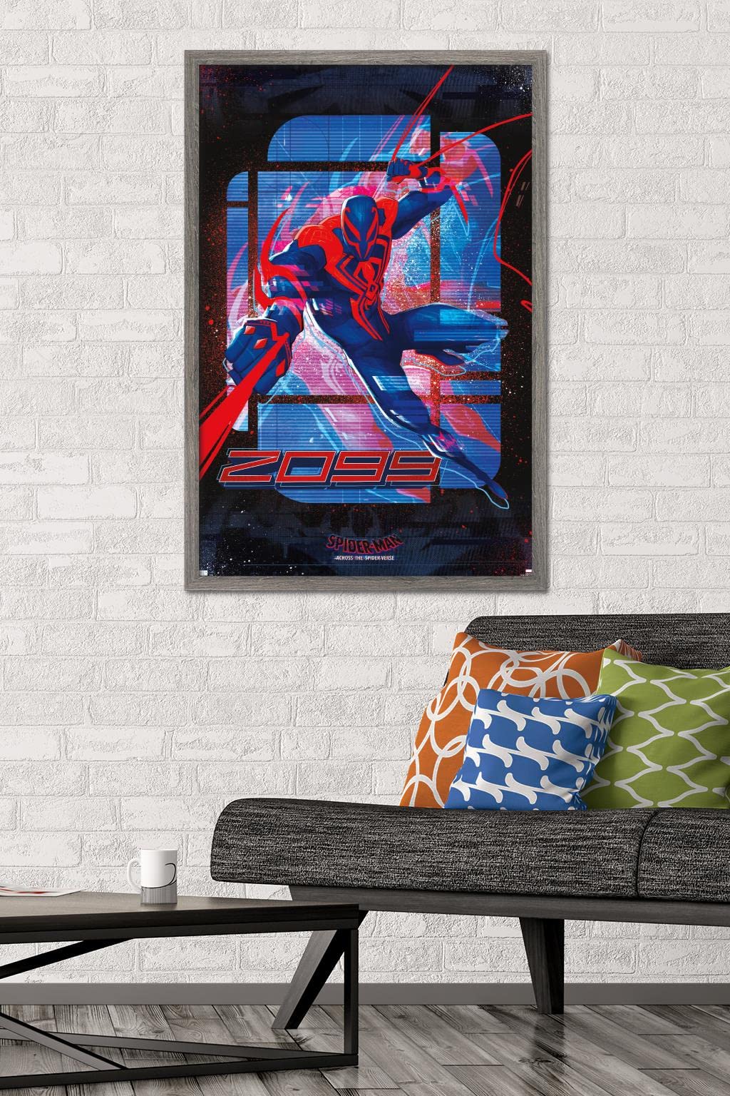 Trends International Marvel Spider-Man: Across The Spider-Verse - Spider-Man 2099 Wall Poster, 22.37'' X 34.00'', Barnwood Frame