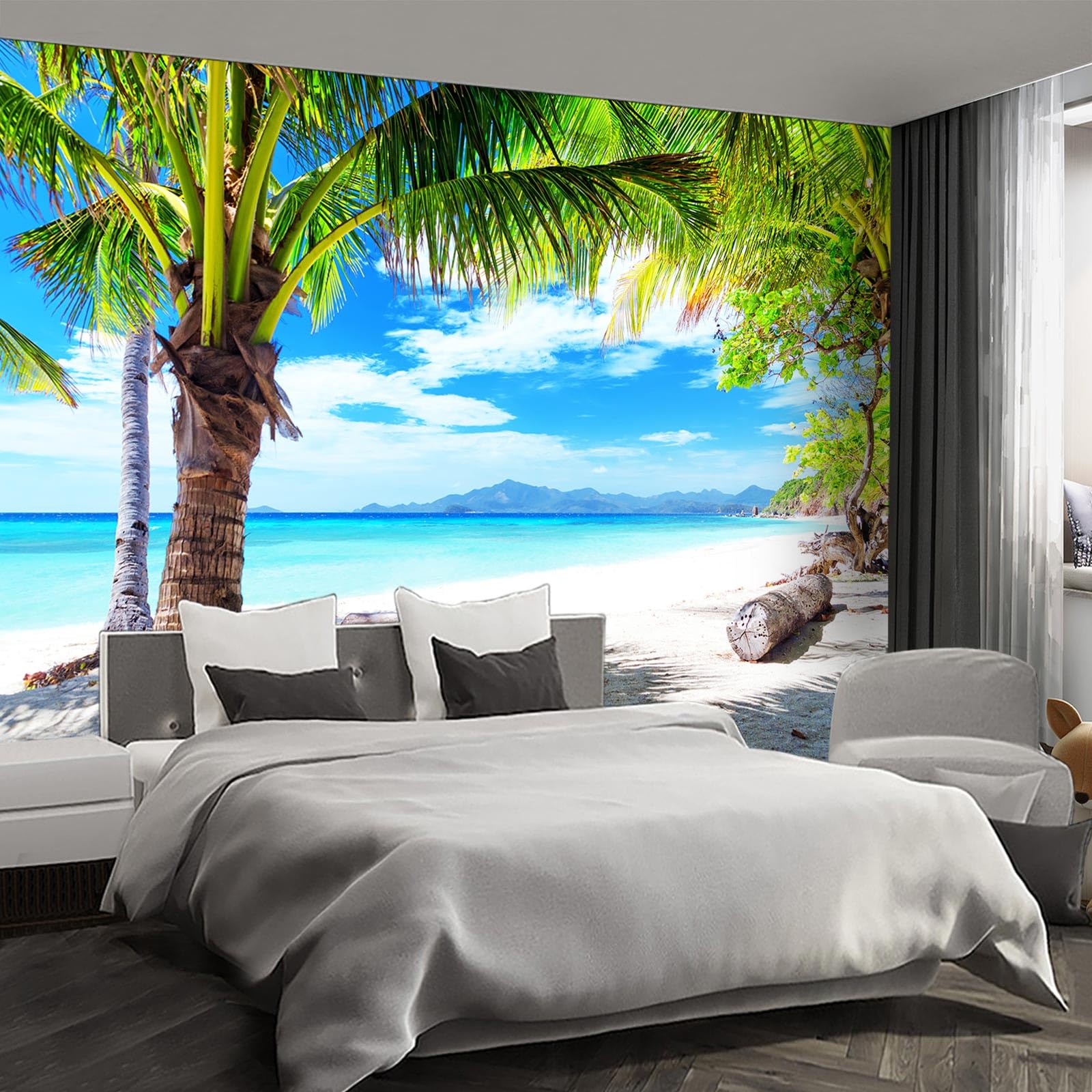 Fightal - Beach wall murals Peel and Stick Wallpaper for Bedroom Living Room - 58x86