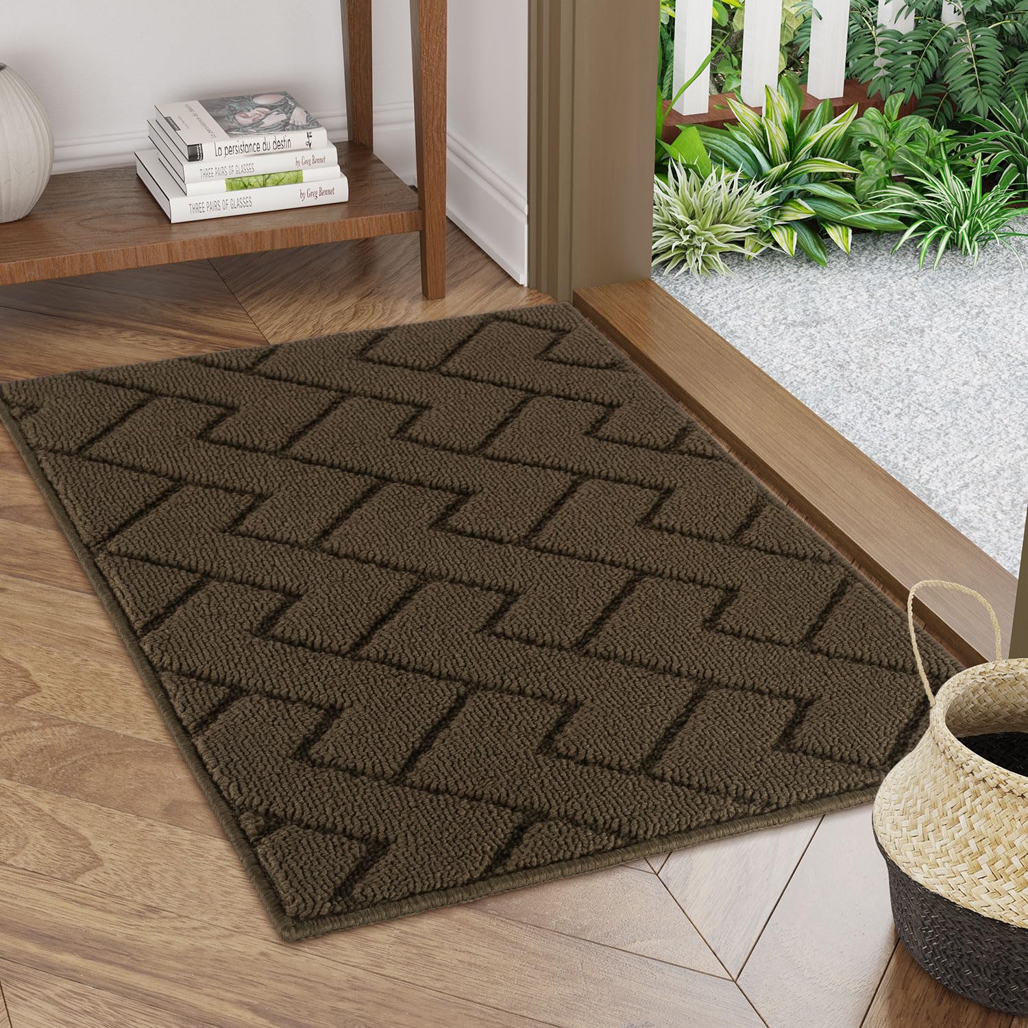 Hicorfe Indoor Doormat,Front Back Door Mat Rubber Backing Non Slip Door Mats 24''X35'' Absorbent Resist Dirt Entrance Doormat In