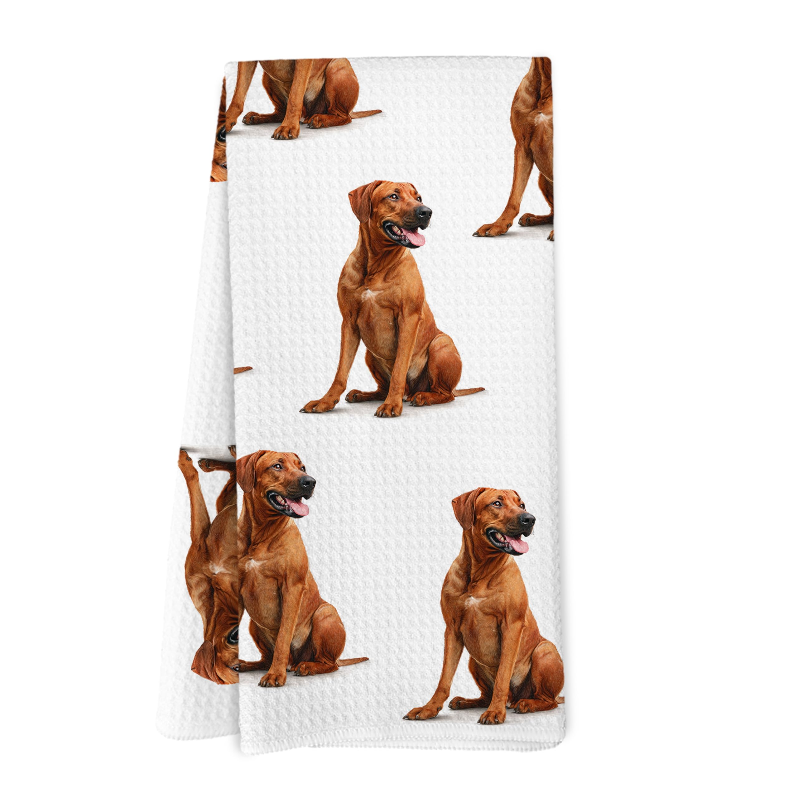 Yorhifa Rhodesian Ridgeback Gifts Kitchen Towels, Rhodesian Ridgeback Dog Gifts for Women Men Dish Tea Towels for Kitchen Bathro