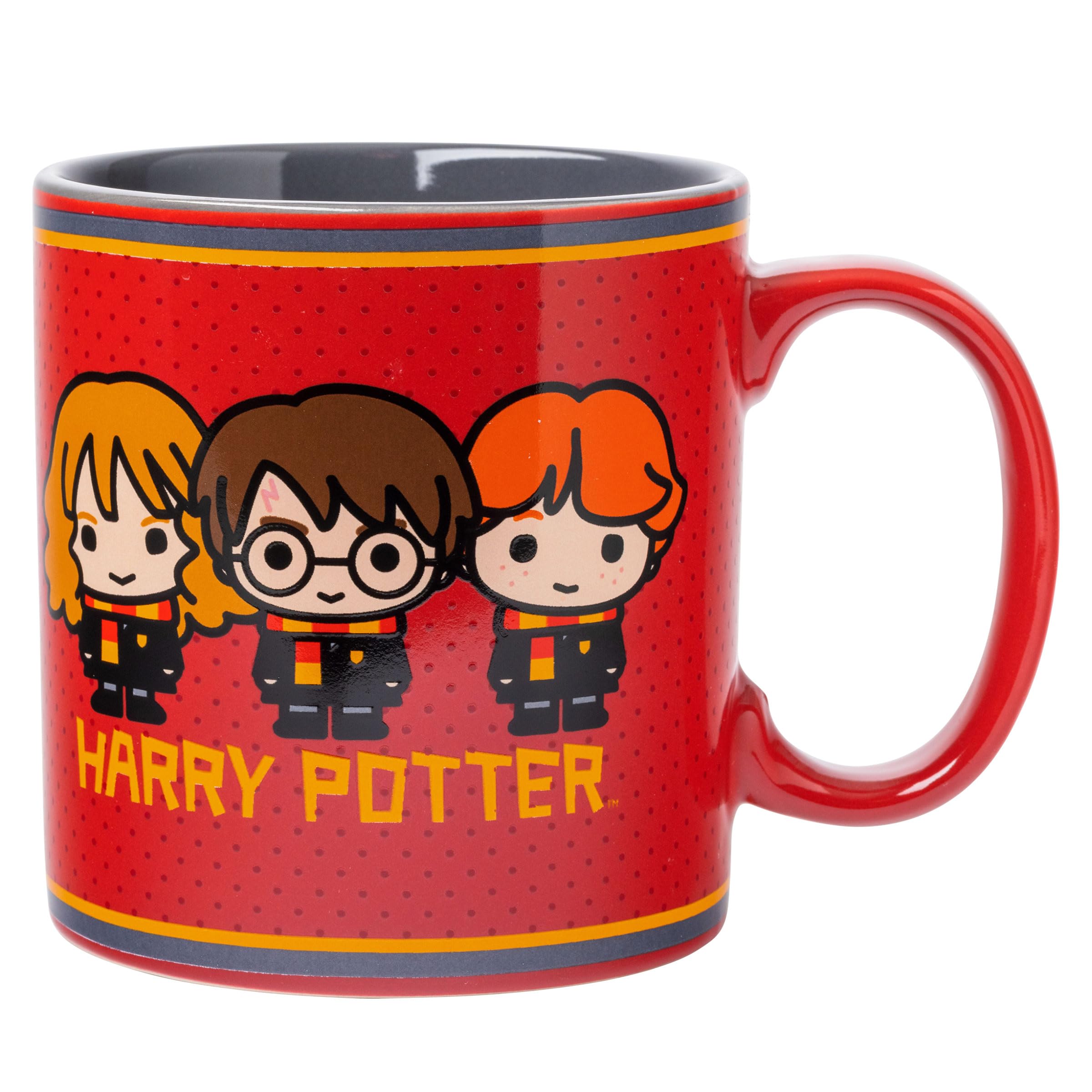 Silver Buffalo Chibi Animated Harry Potter Dots Ceramic Mug, 20 Ounces