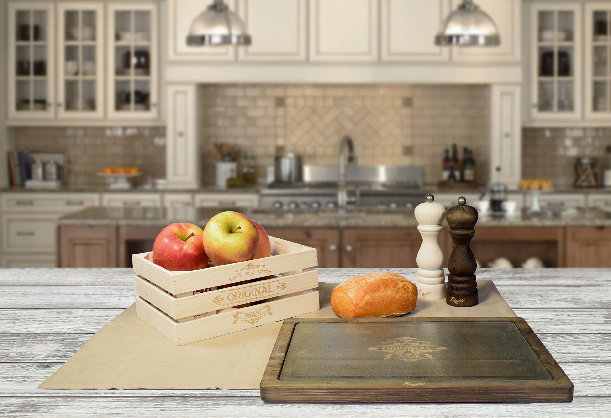 Bisetti Vintage 7.5 Inch / 19 Cm Brown Fir Wood Pepper Mill With Adjustable Grinder