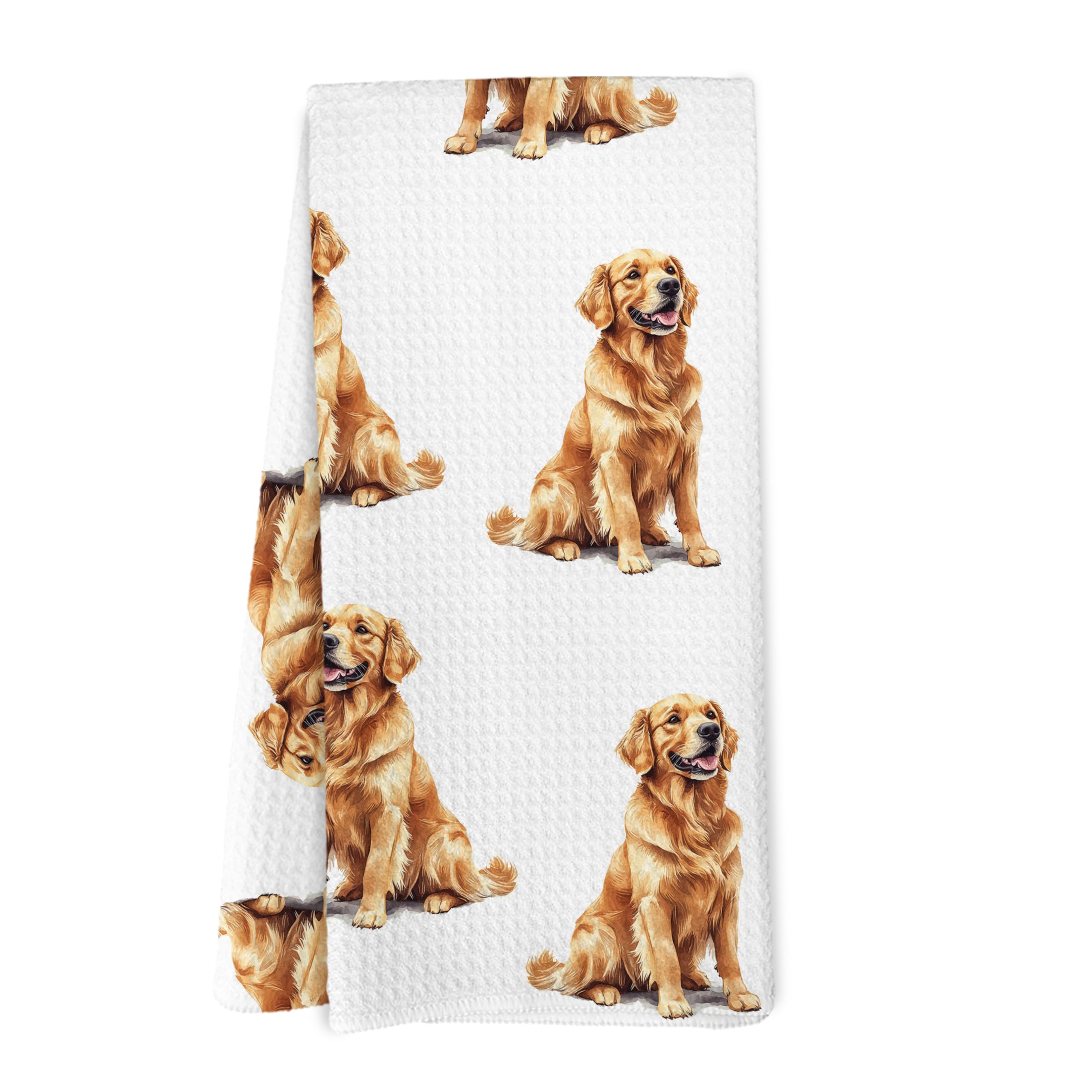 Yorhifa Golden Retriever Gifts Kitchen Dish Towels, Golden Retriever Gifts for Women Men Hand Towels for Bathroom Kitchen Decor,