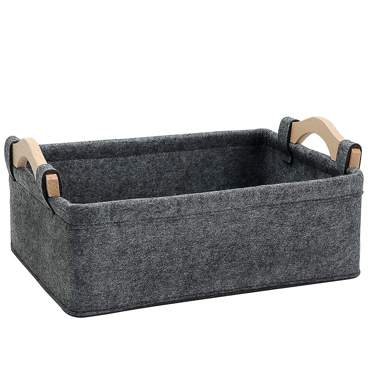 Small Storage Basket Soft Felt Collapsible Baskets Storage Bins For Cellphone Earphone Chargers Cables Make Up Shelf Fabric Draw