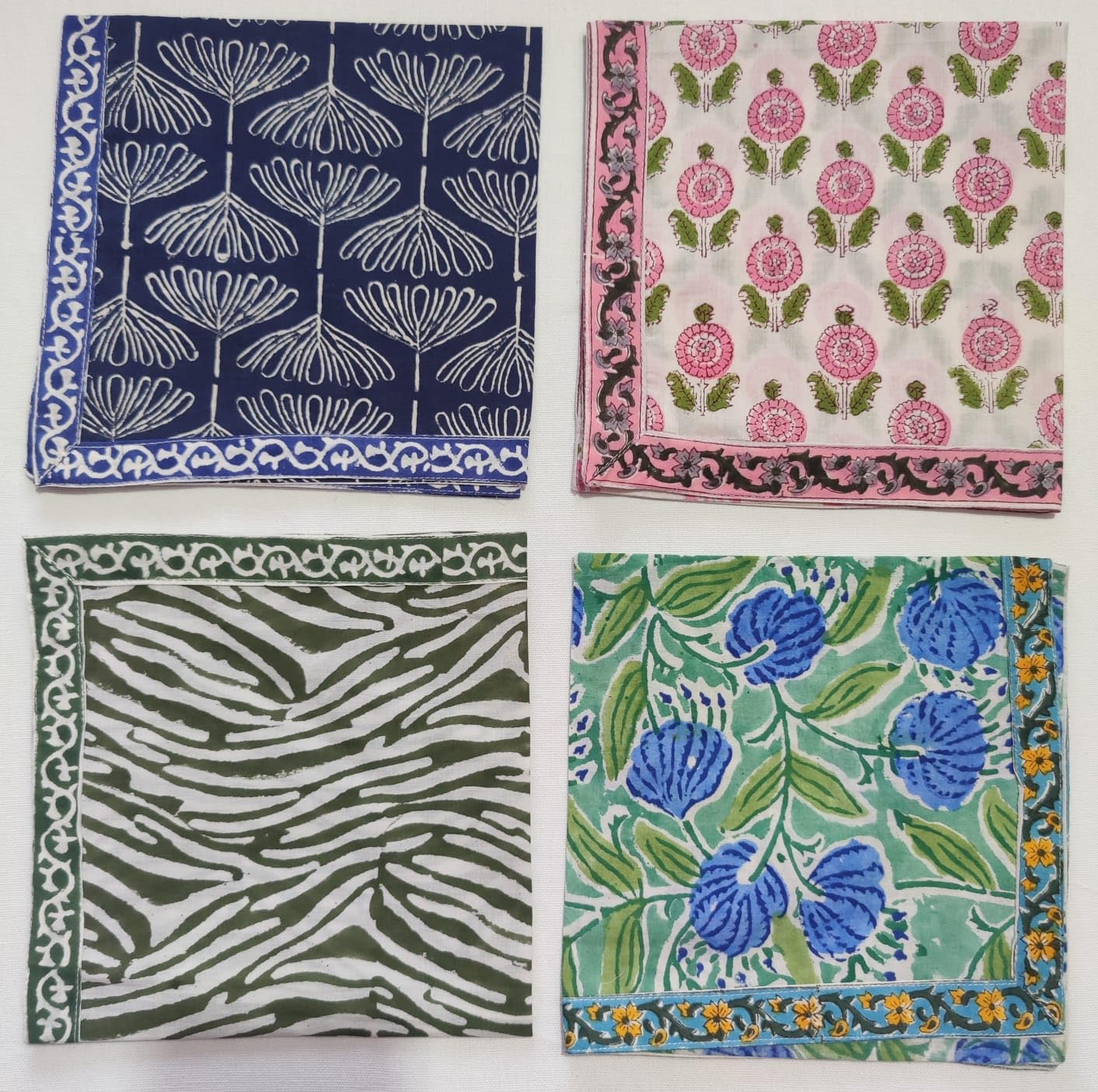 Indianhandicrafts 10 Pc Mix Lot Napkin Hand Made Napkins Set, Boho Cloth Dinner Napkins, Shibori Everyday Napkins Tie Dye Napkin
