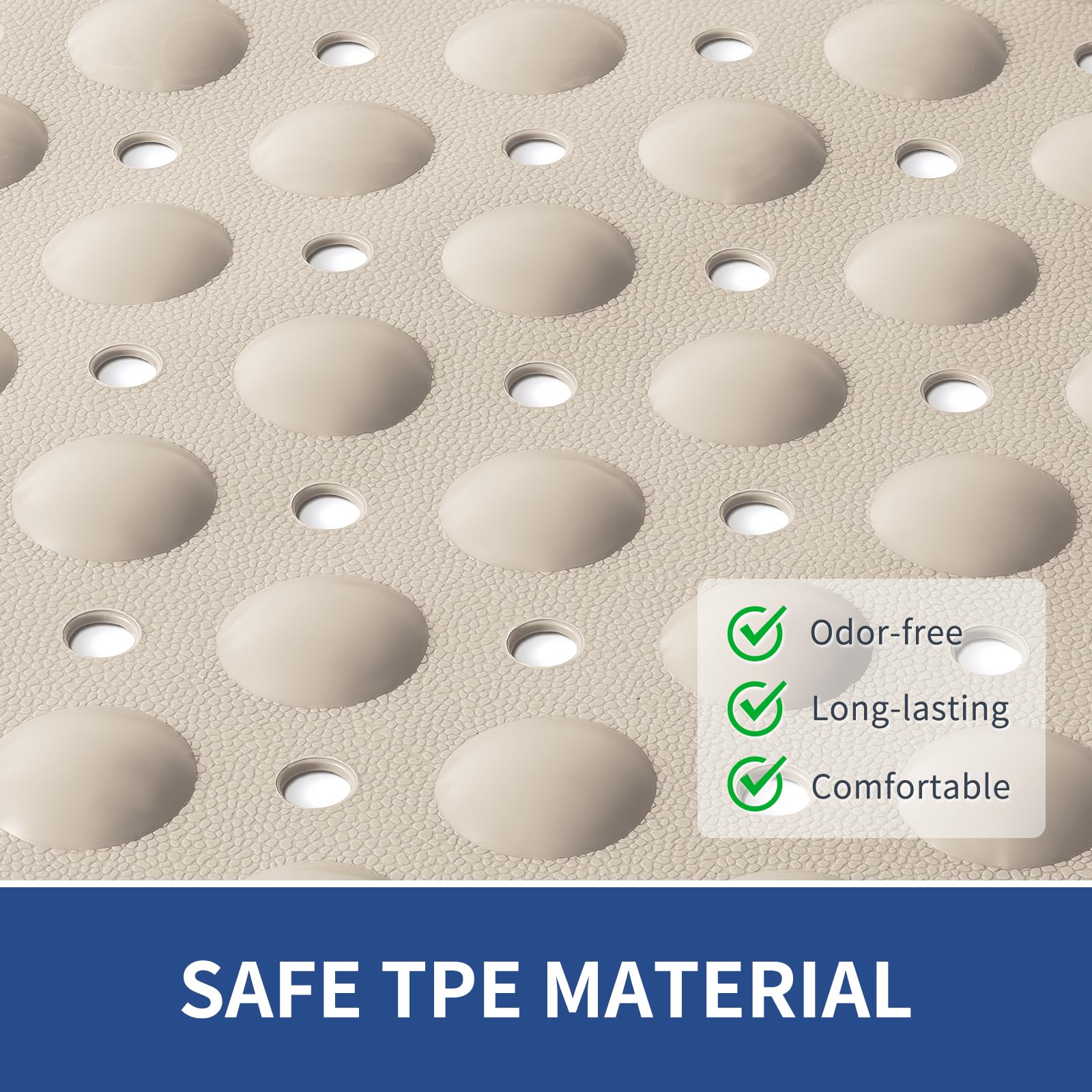 Othway Non Slip Bathtub Mat 31''X 19'', Tpe Bath Mat For Tub Non Slip, Bath Tub Mat With Drain Holes And Suction Cups, Bathtub M