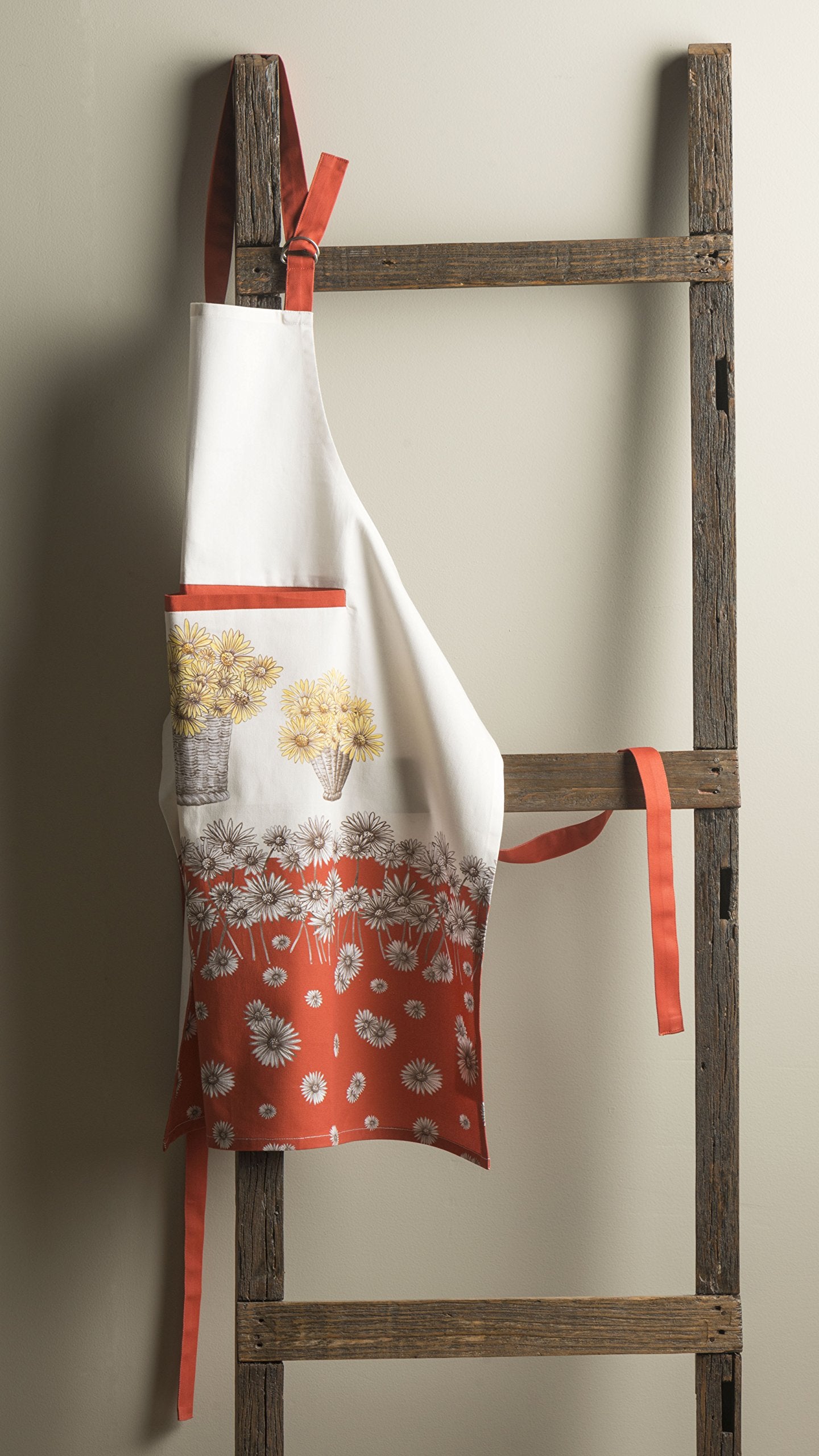 Maison D' Hermine Bagatelle 100% Cotton 1 Piece Kitchen Apron With An Adjustable Neck & Hidden Centre Pocket With Long Ties For