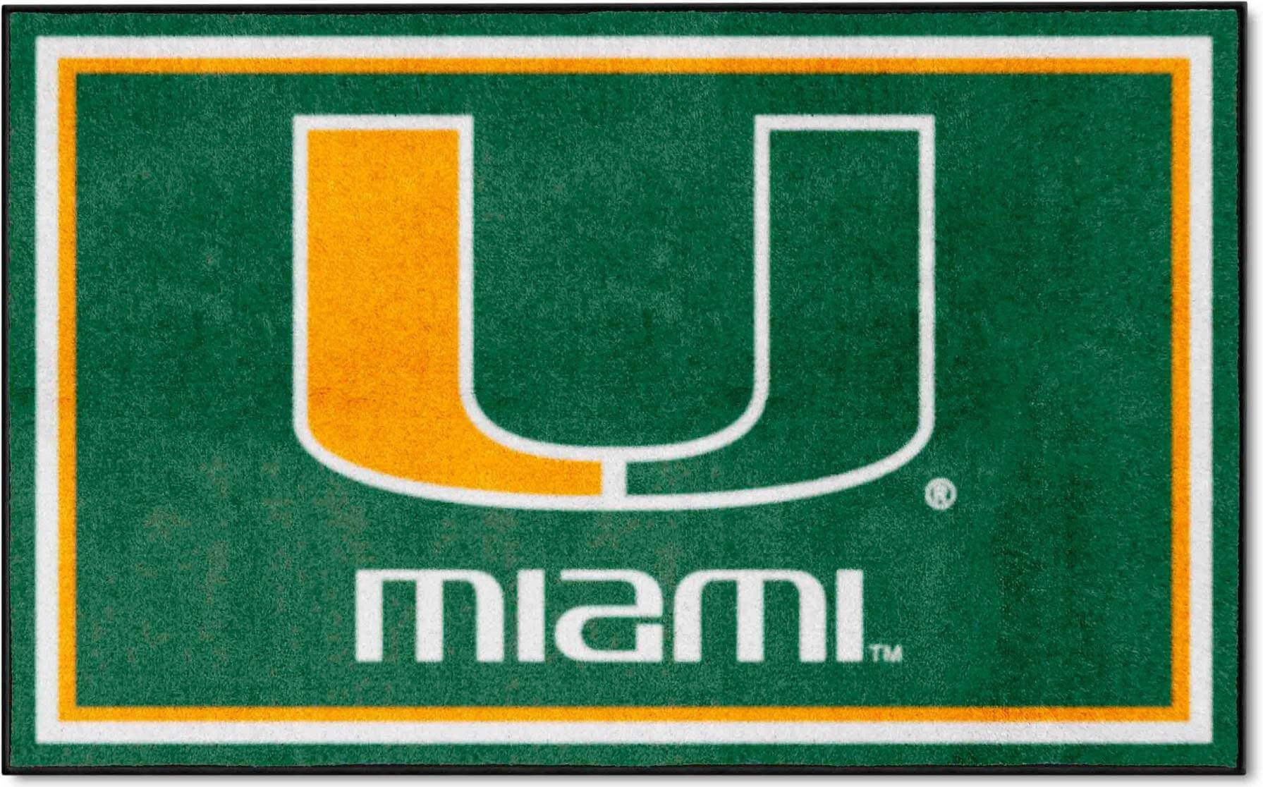 University of Miami 4ft. x 6ft. Plush Area Rug
